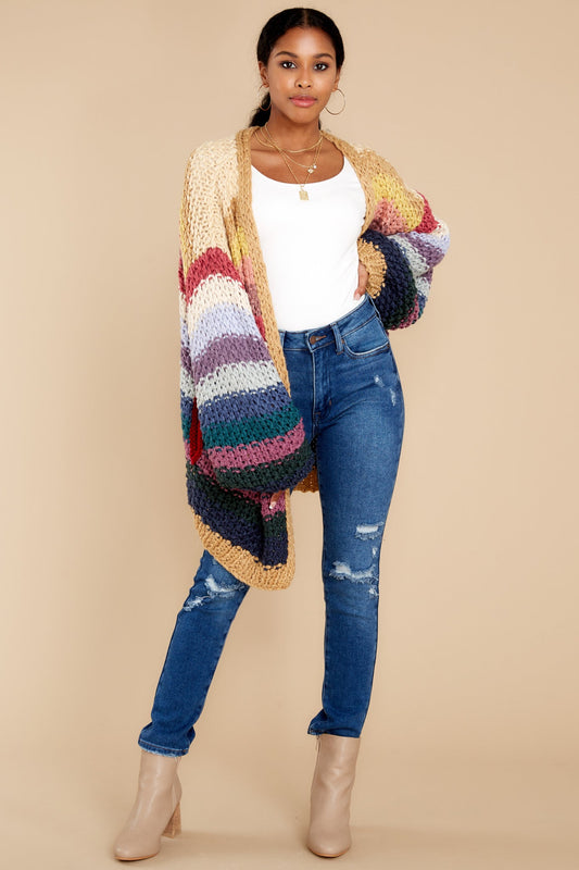 Rainbow Valley Tan Multi Cardigan