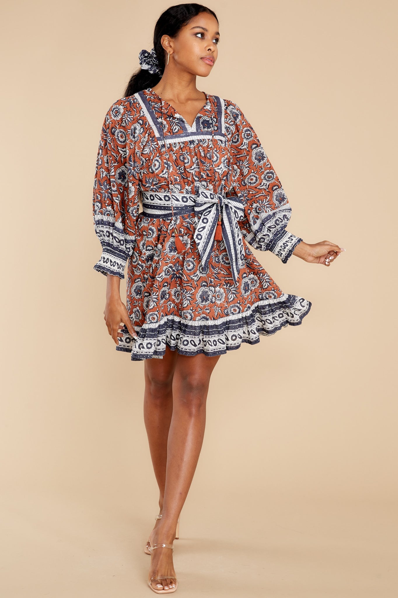 Maggie Sienna Block Print Mini Dress