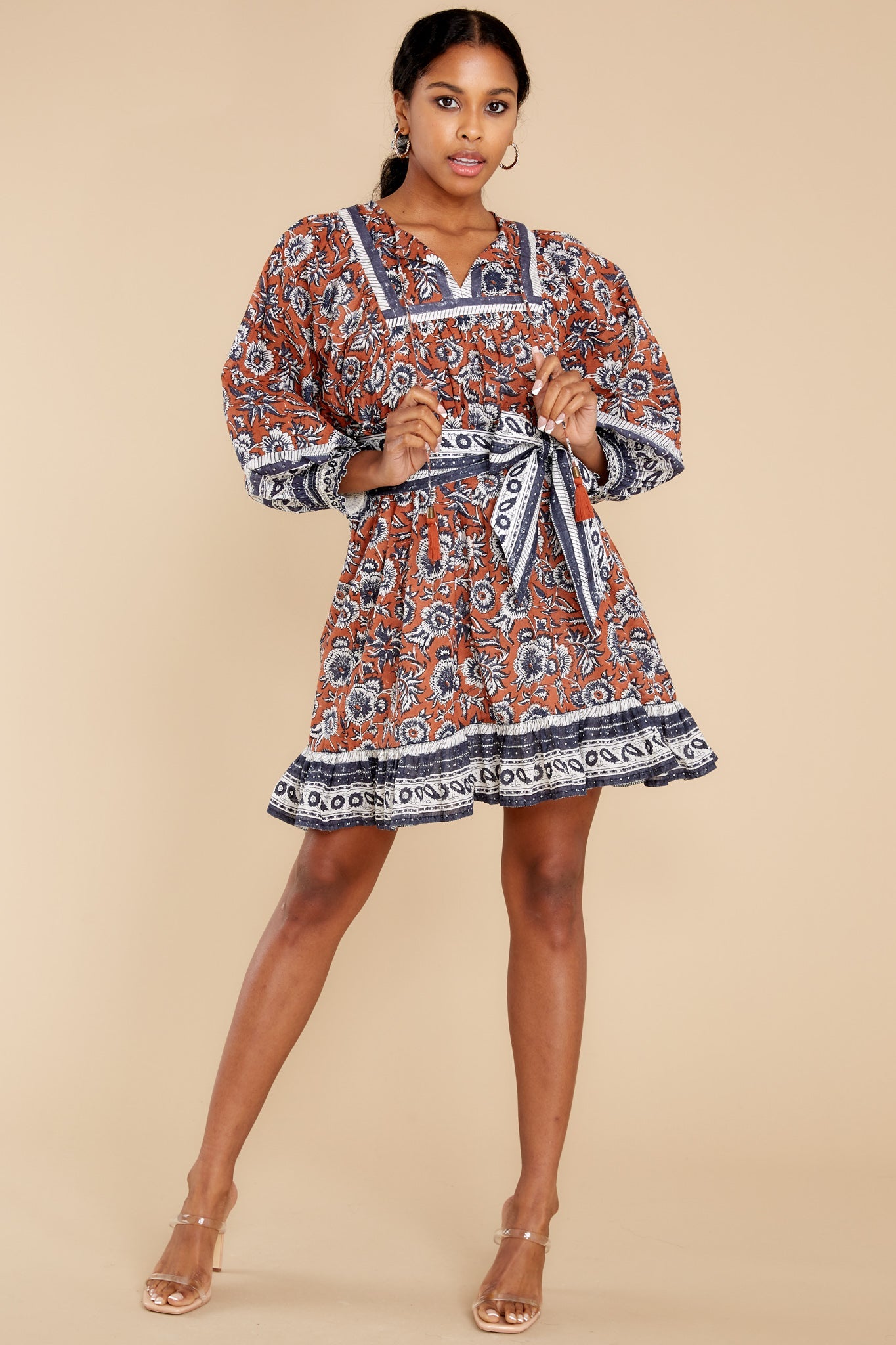 Maggie Sienna Block Print Mini Dress