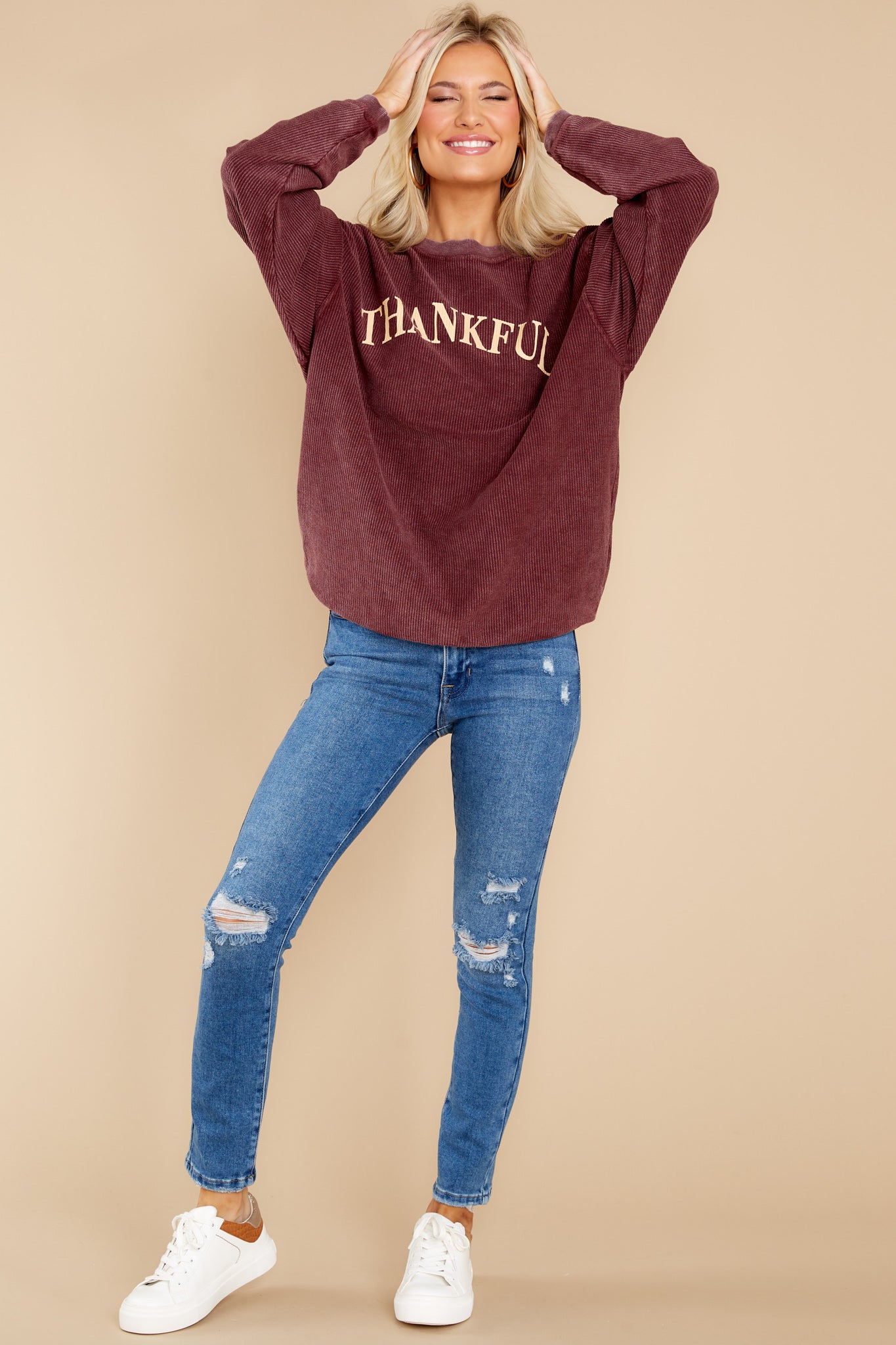 Thankful Burgundy Sweatshirt