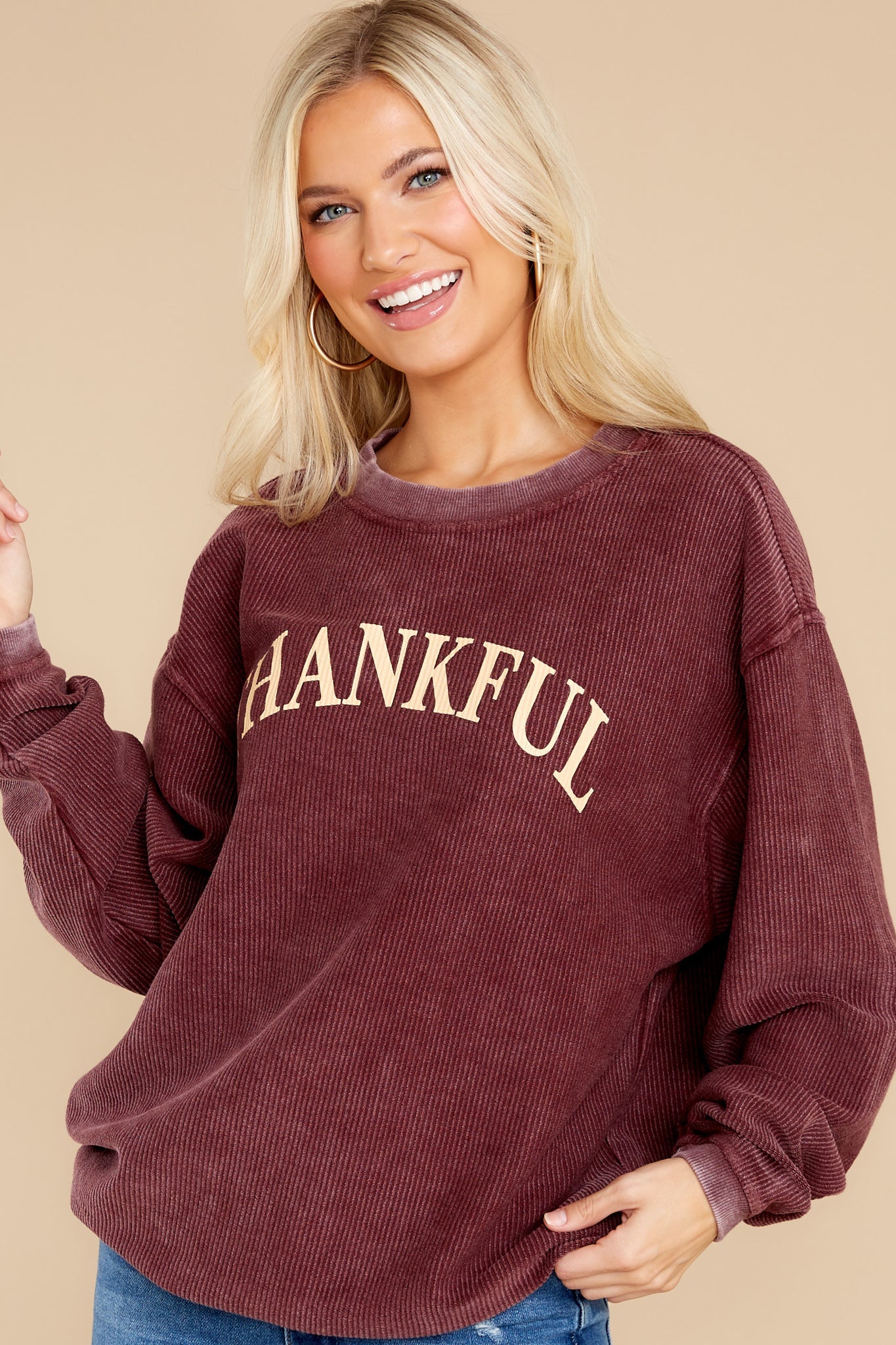 Thankful Burgundy Sweatshirt