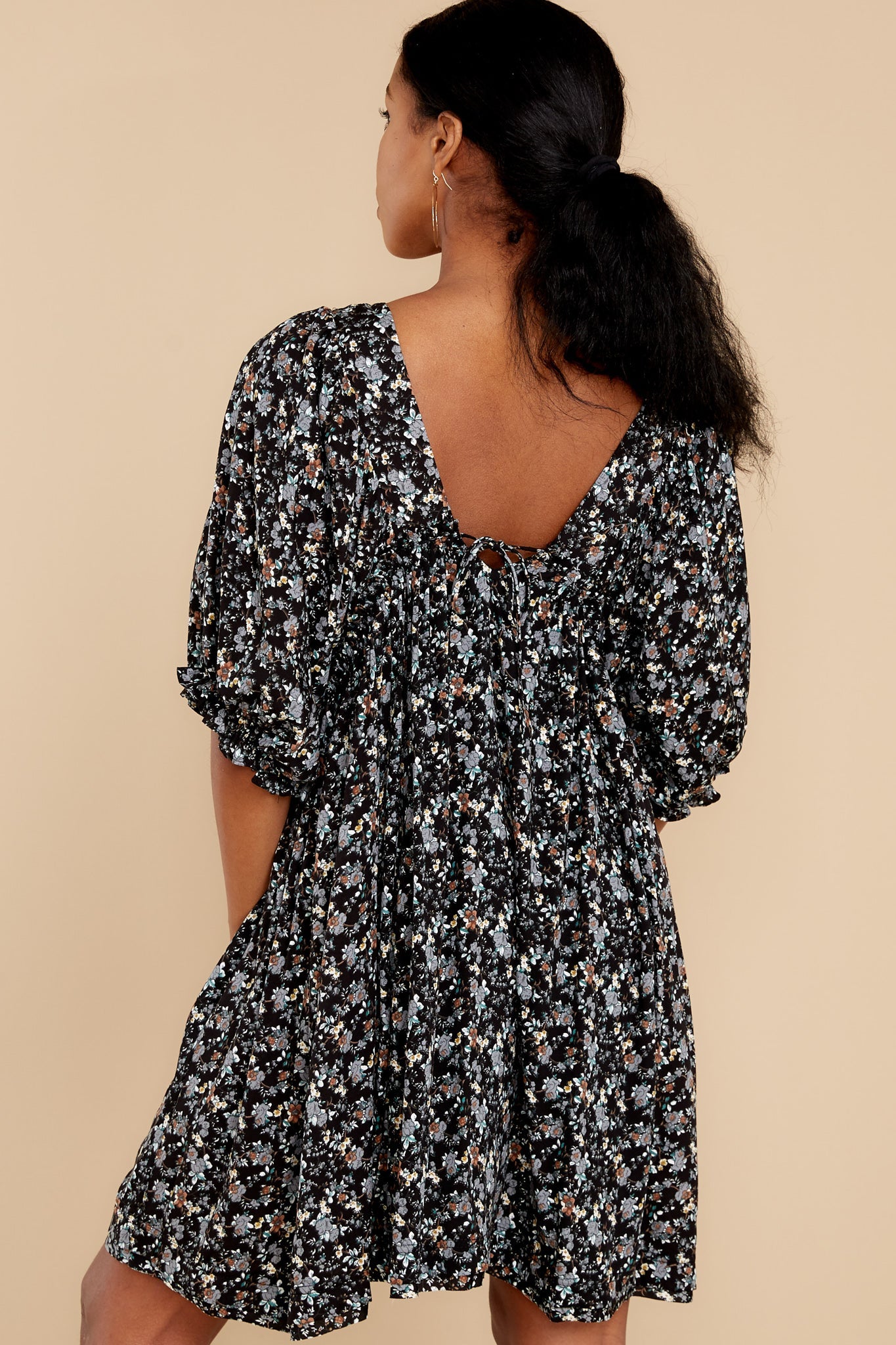 The Sweetest Dream Black Floral Print Dress