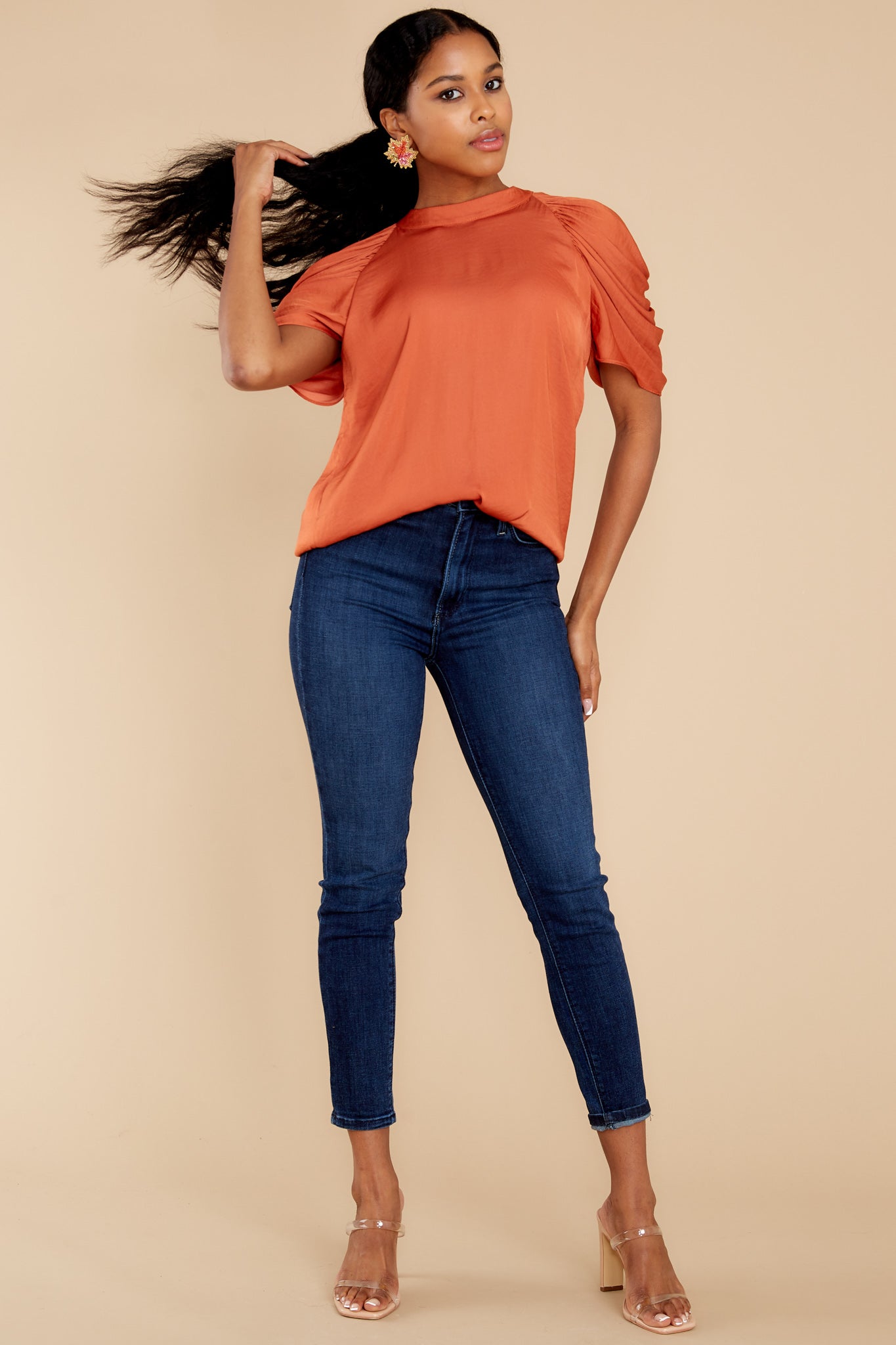 Love Bandit Rust Orange Top