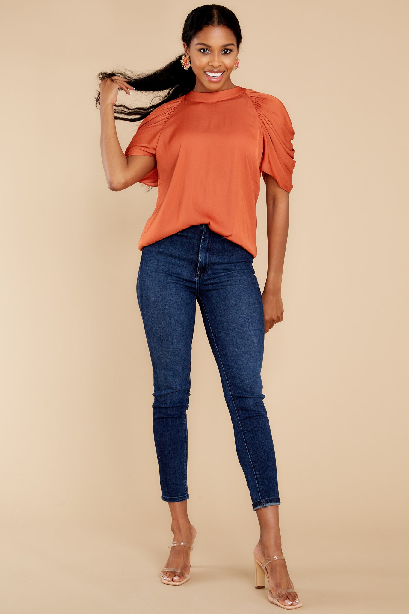 Love Bandit Rust Orange Top