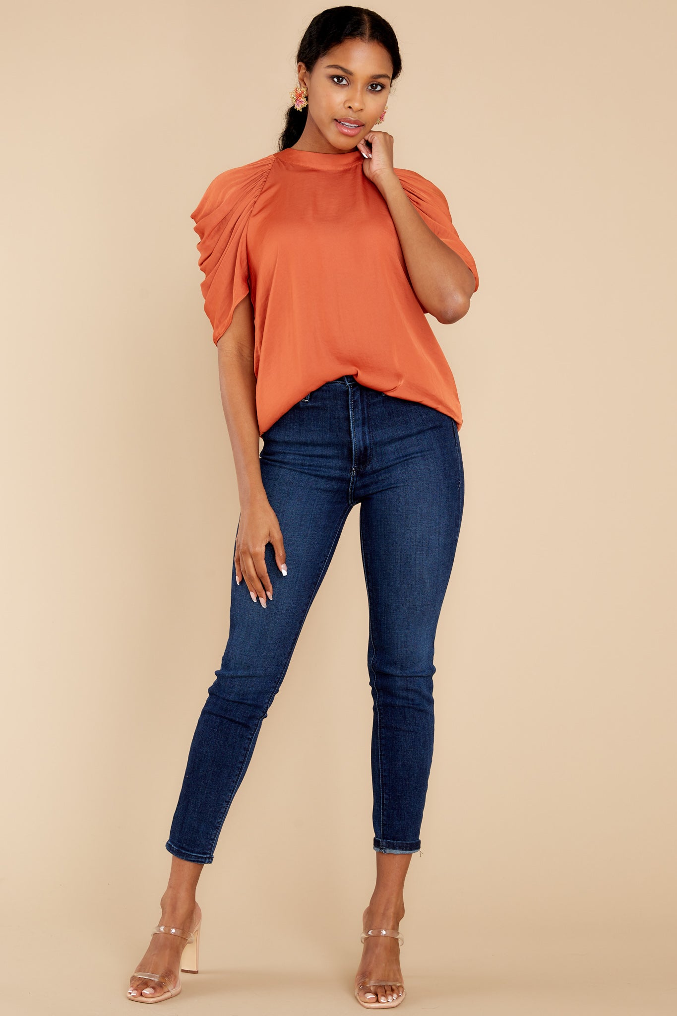 Love Bandit Rust Orange Top