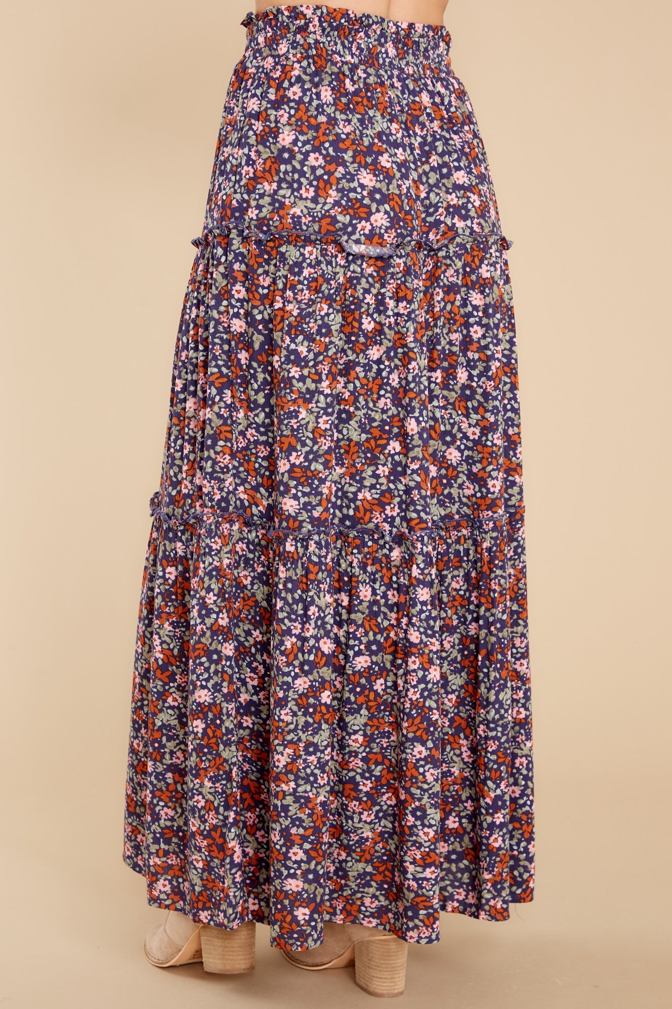 Wildflower Dreams Navy Floral Print Maxi Skirt