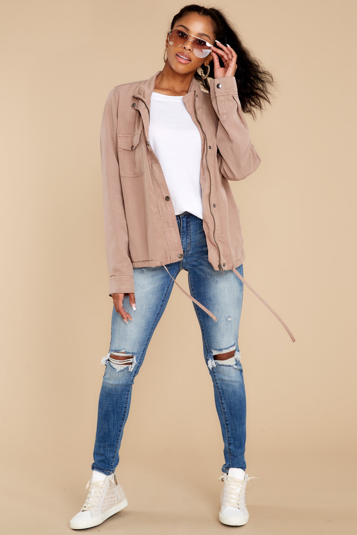 Worth The Fall Taupe Jacket