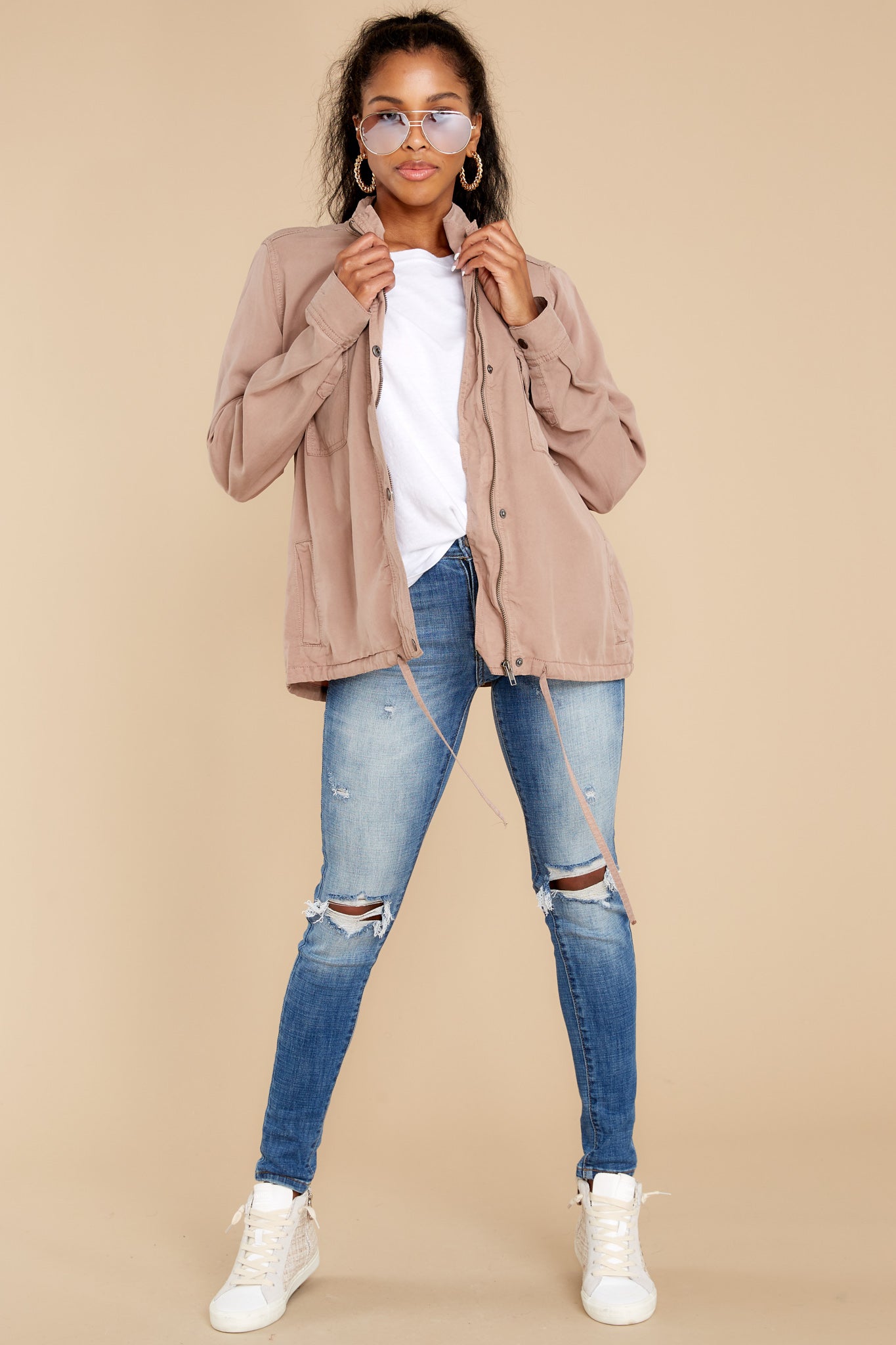 Worth The Fall Taupe Jacket