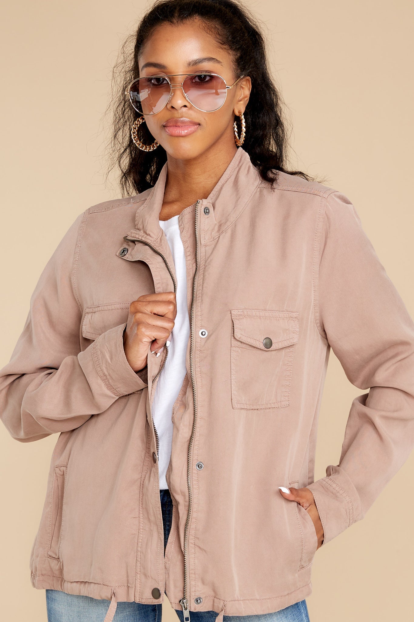 Worth The Fall Taupe Jacket