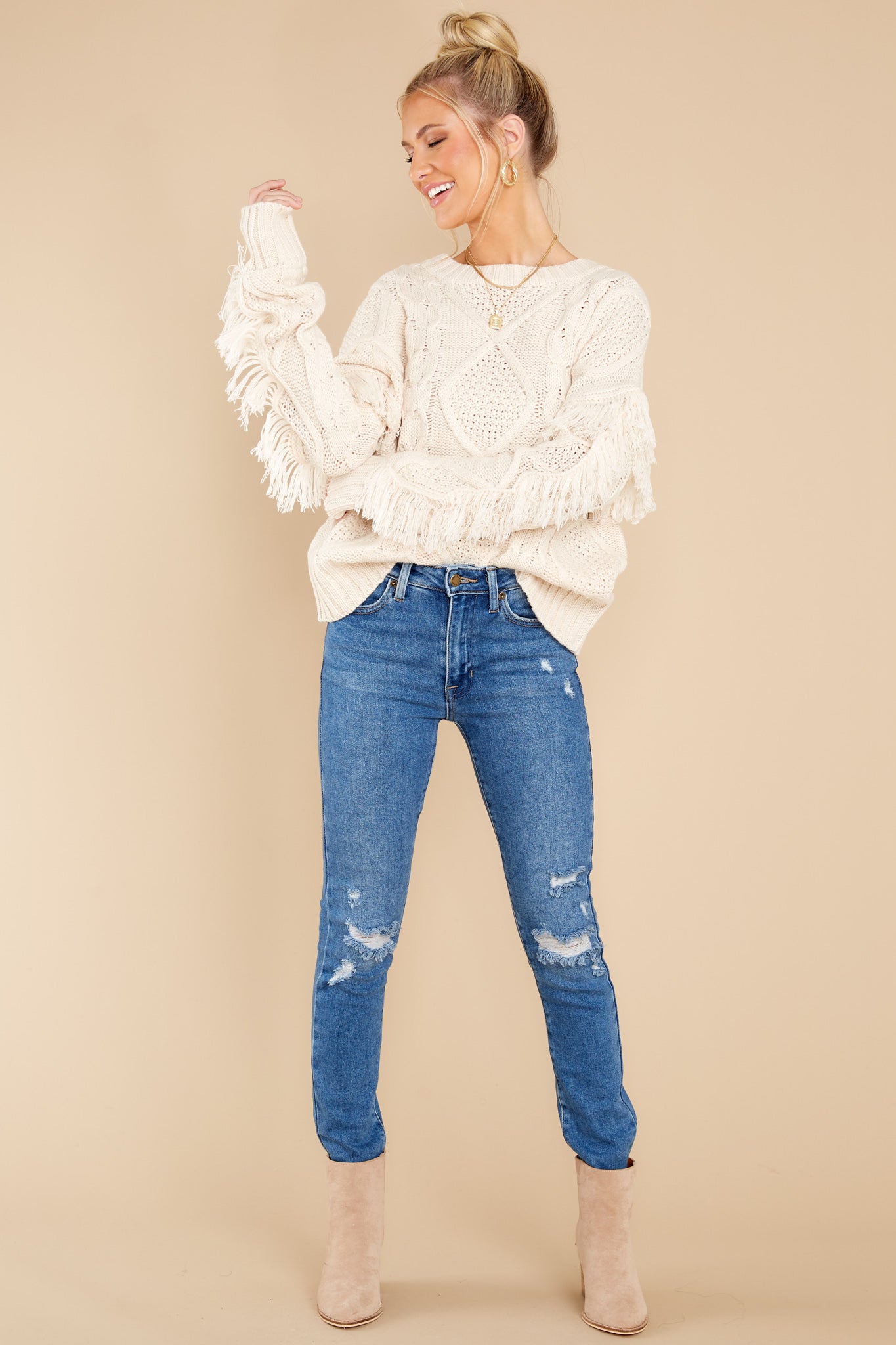 Keep Them Coming Ivory Sweater
