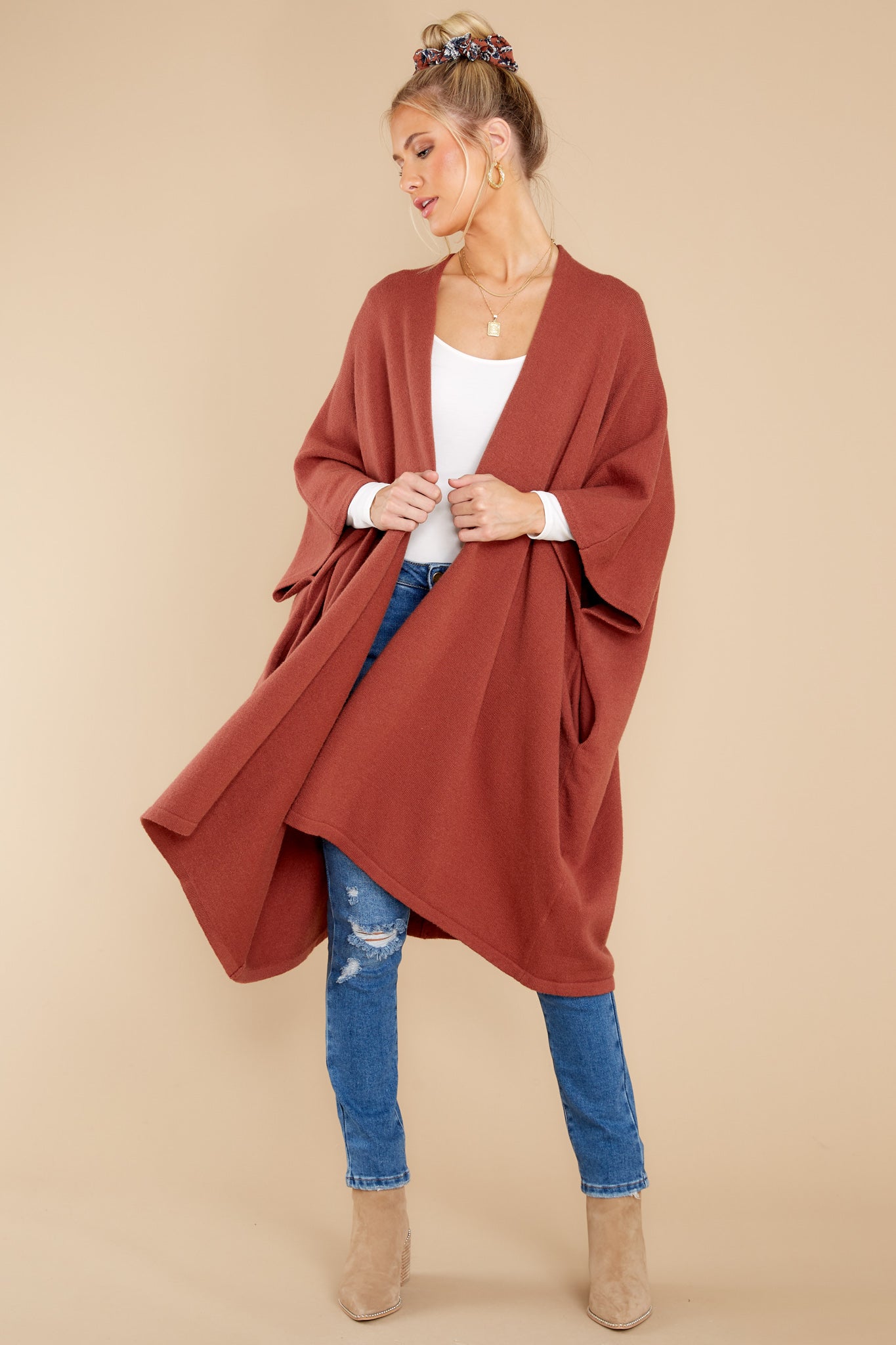 Carefree Days Rust Cardigan