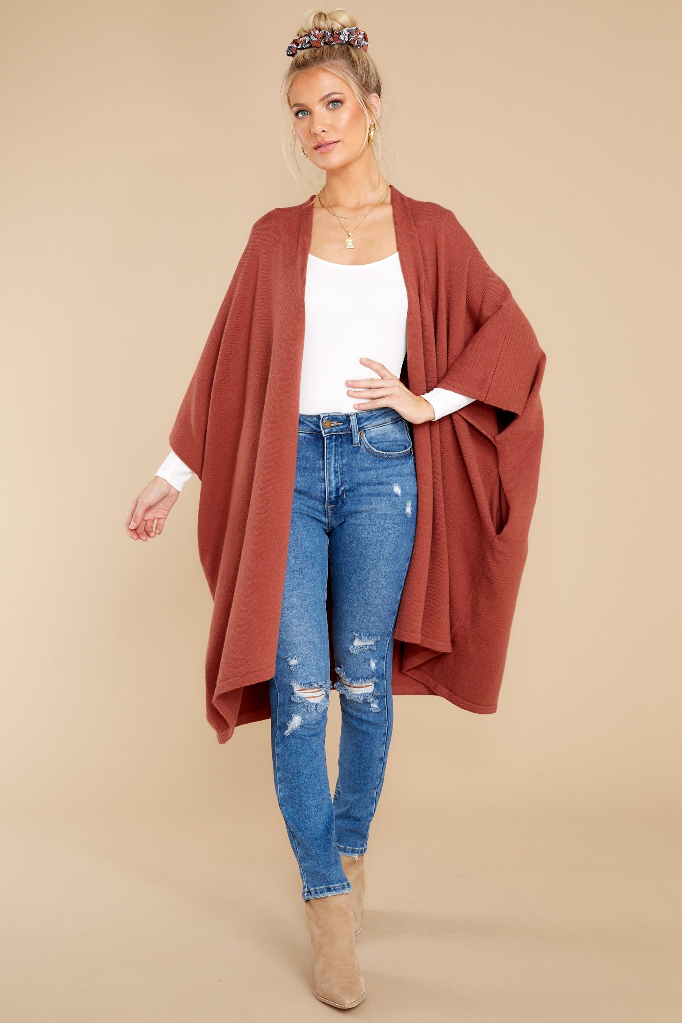 Carefree Days Rust Cardigan