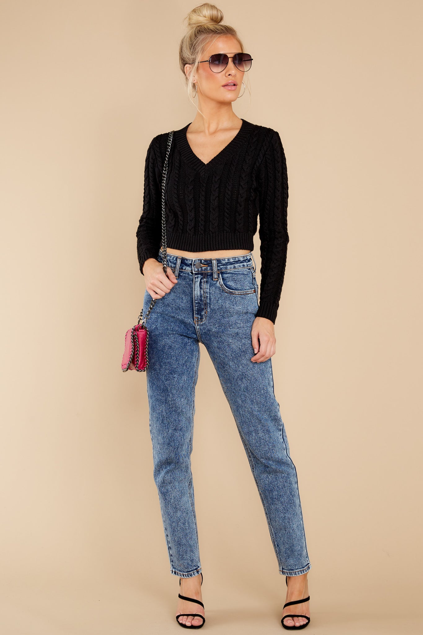 Making Me Blush Black Sweater