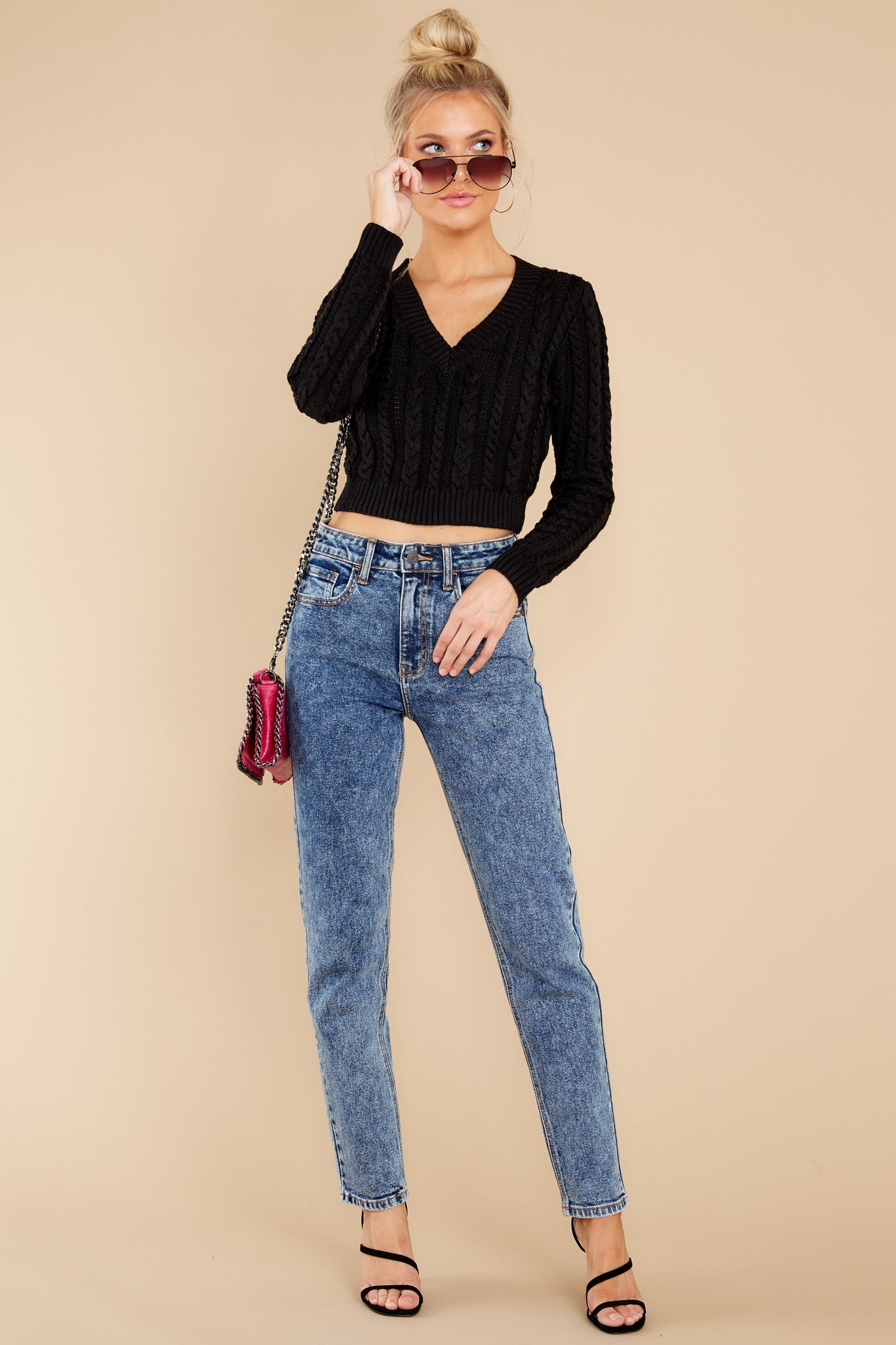 Making Me Blush Black Sweater