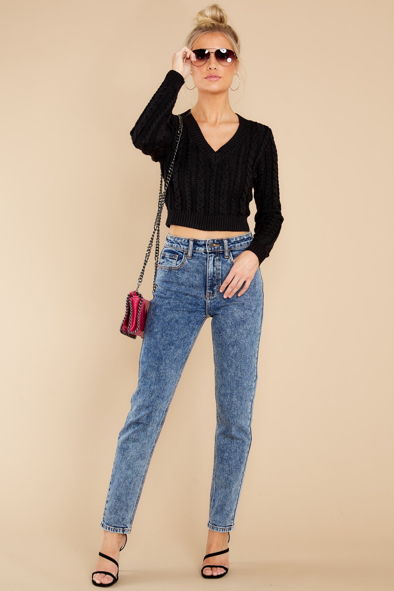 Making Me Blush Black Sweater