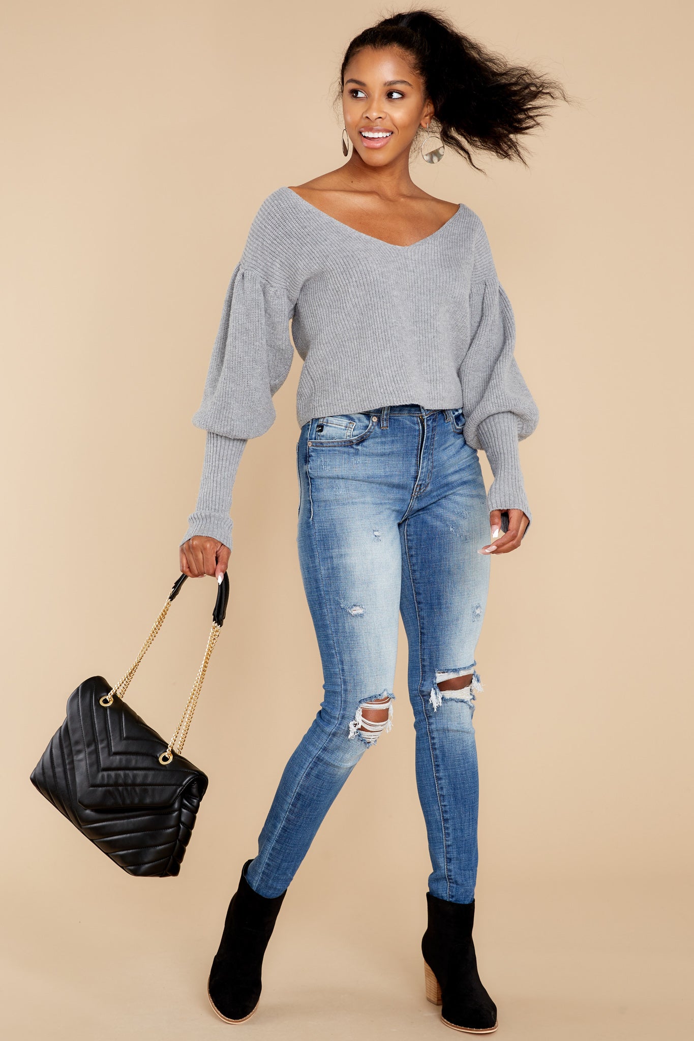Exceptionally Dapper Grey Sweater