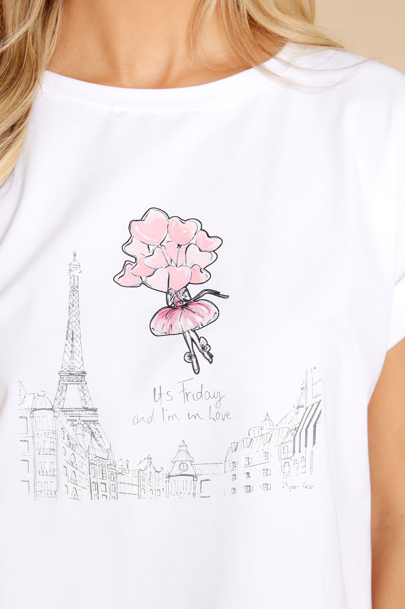 City of Love White Graphic Tee