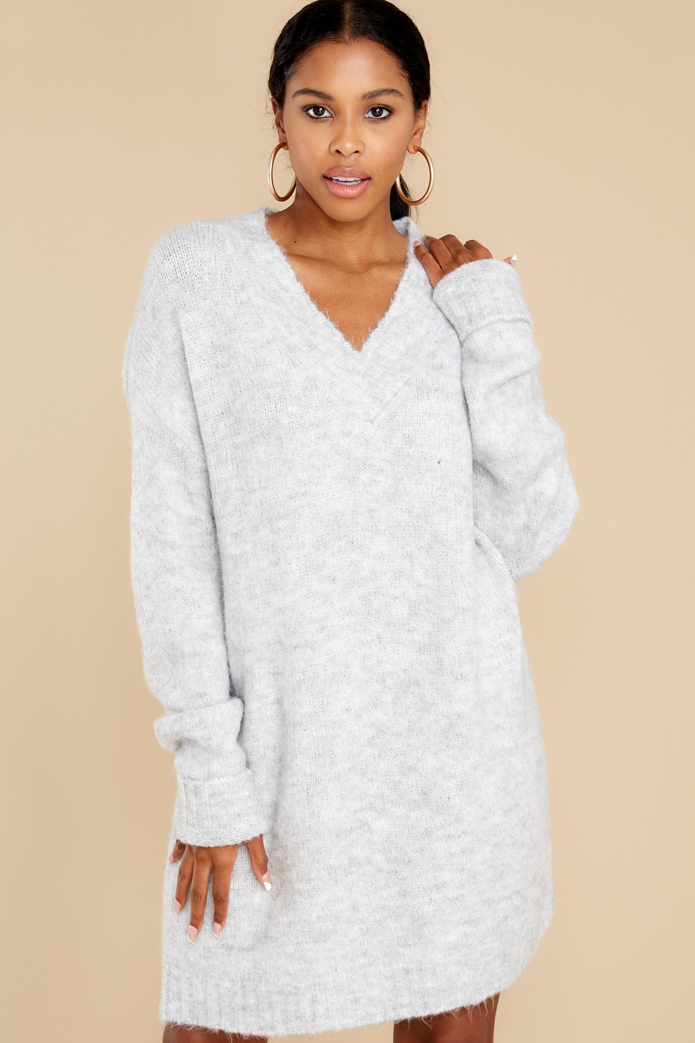 Forever In Love Heather Grey Tunic Sweater