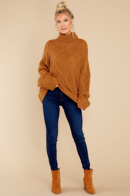 Mountain Top View Dark Mustard Sweater
