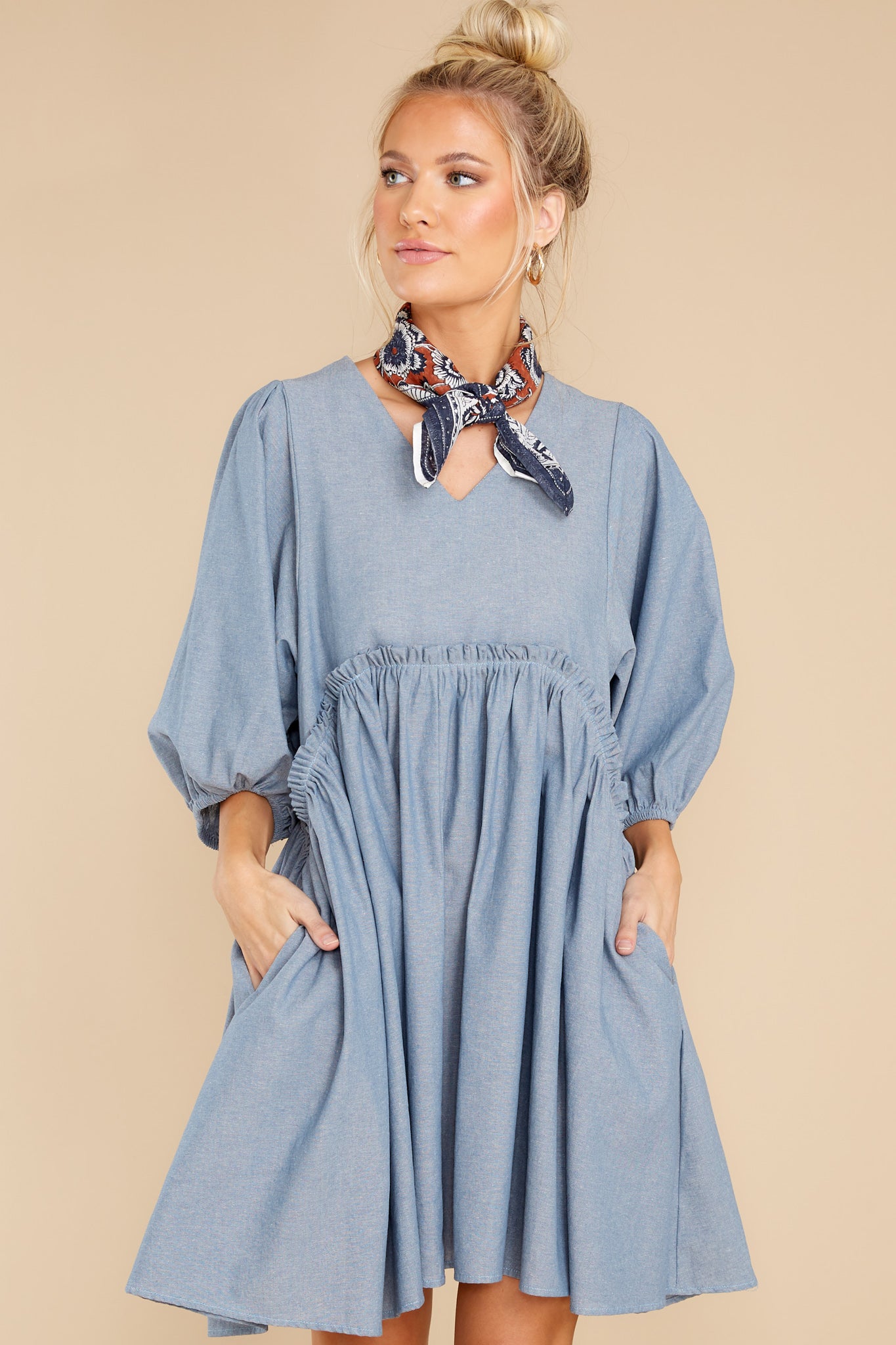 Magical Nights Light Chambray Dress