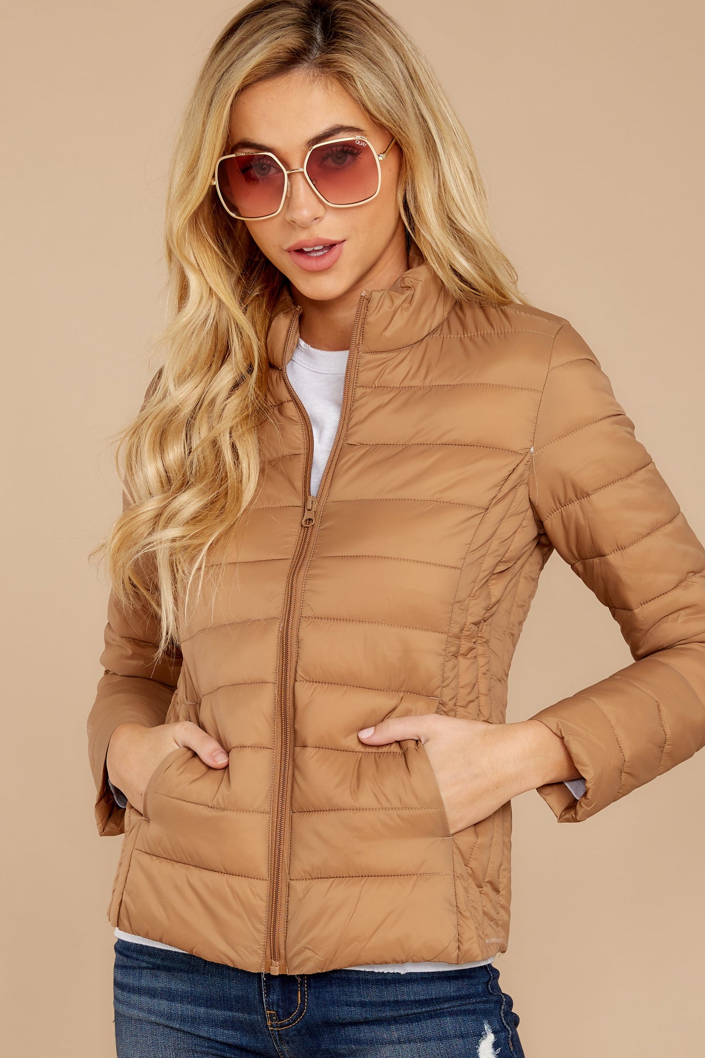 Weather Or Not Camel Puffer Jacket