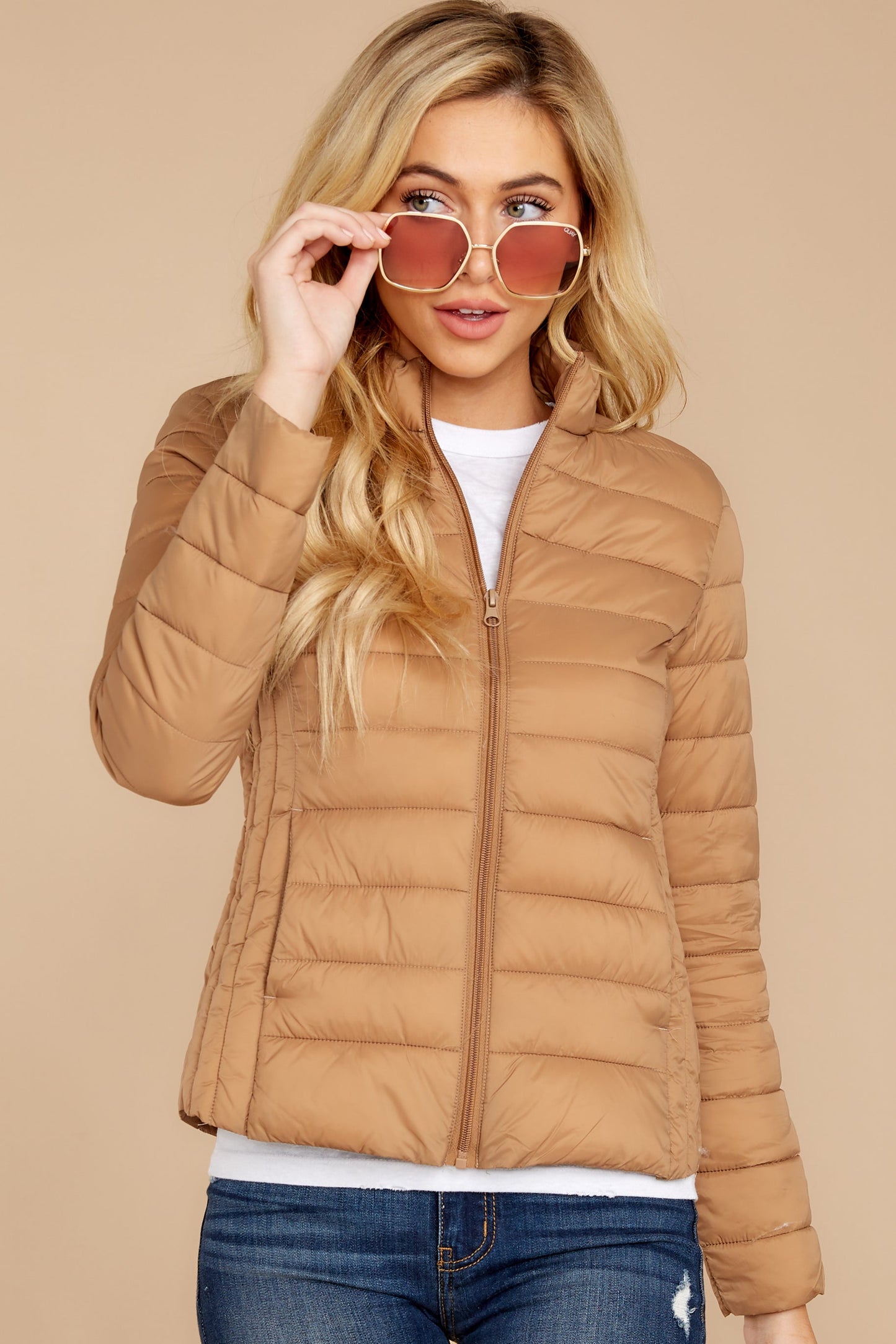 Weather Or Not Camel Puffer Jacket