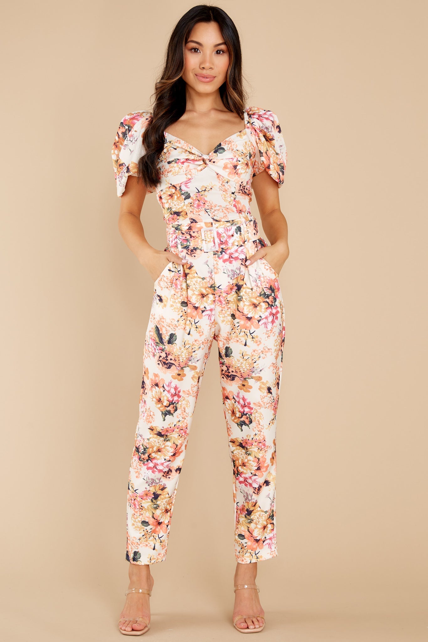 Awakening Blooms Ivory Floral Print Top