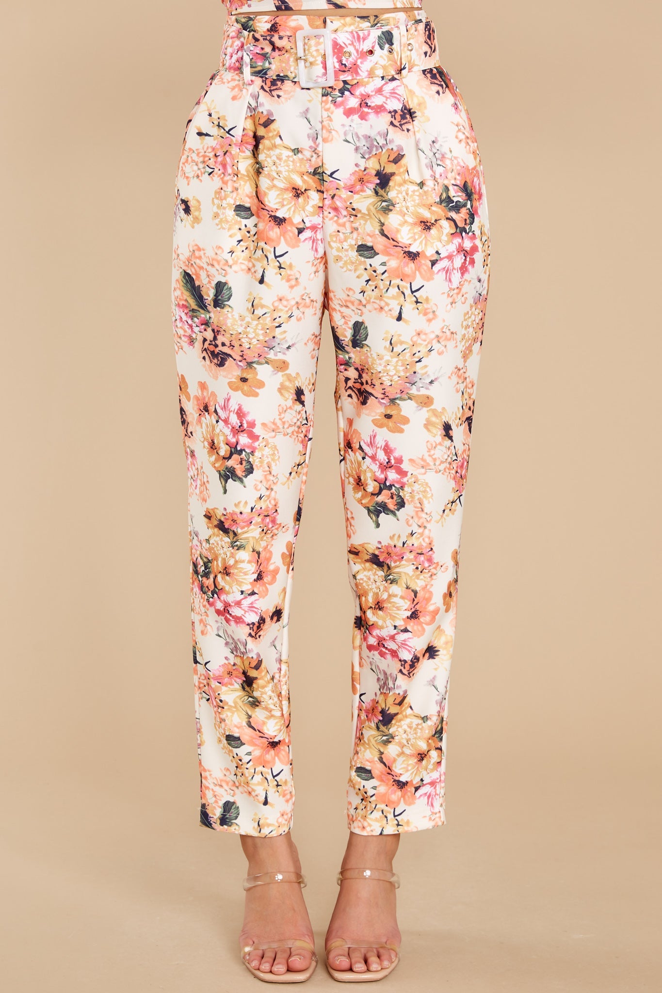 The Perfect Match Ivory Floral Print Pants