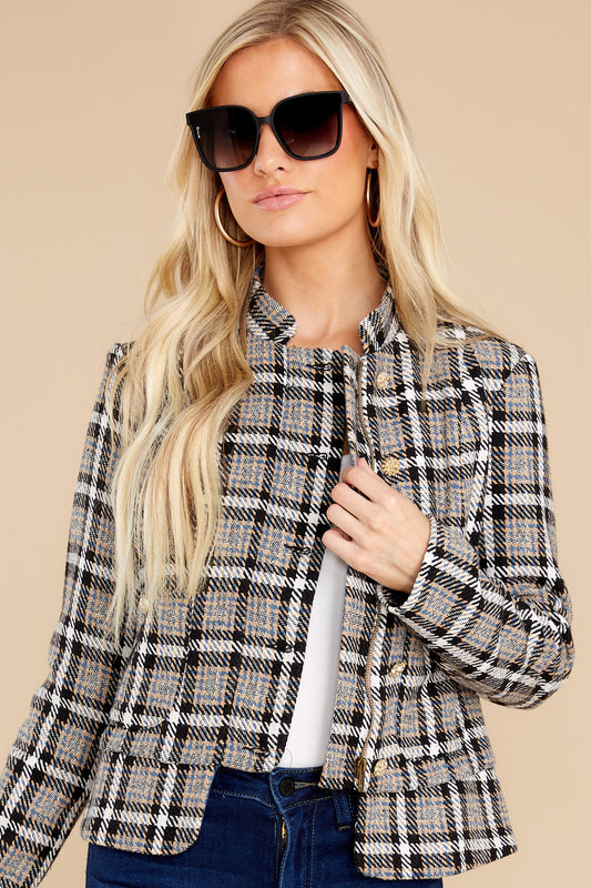 Didn't Stutter Black Plaid Jacket
