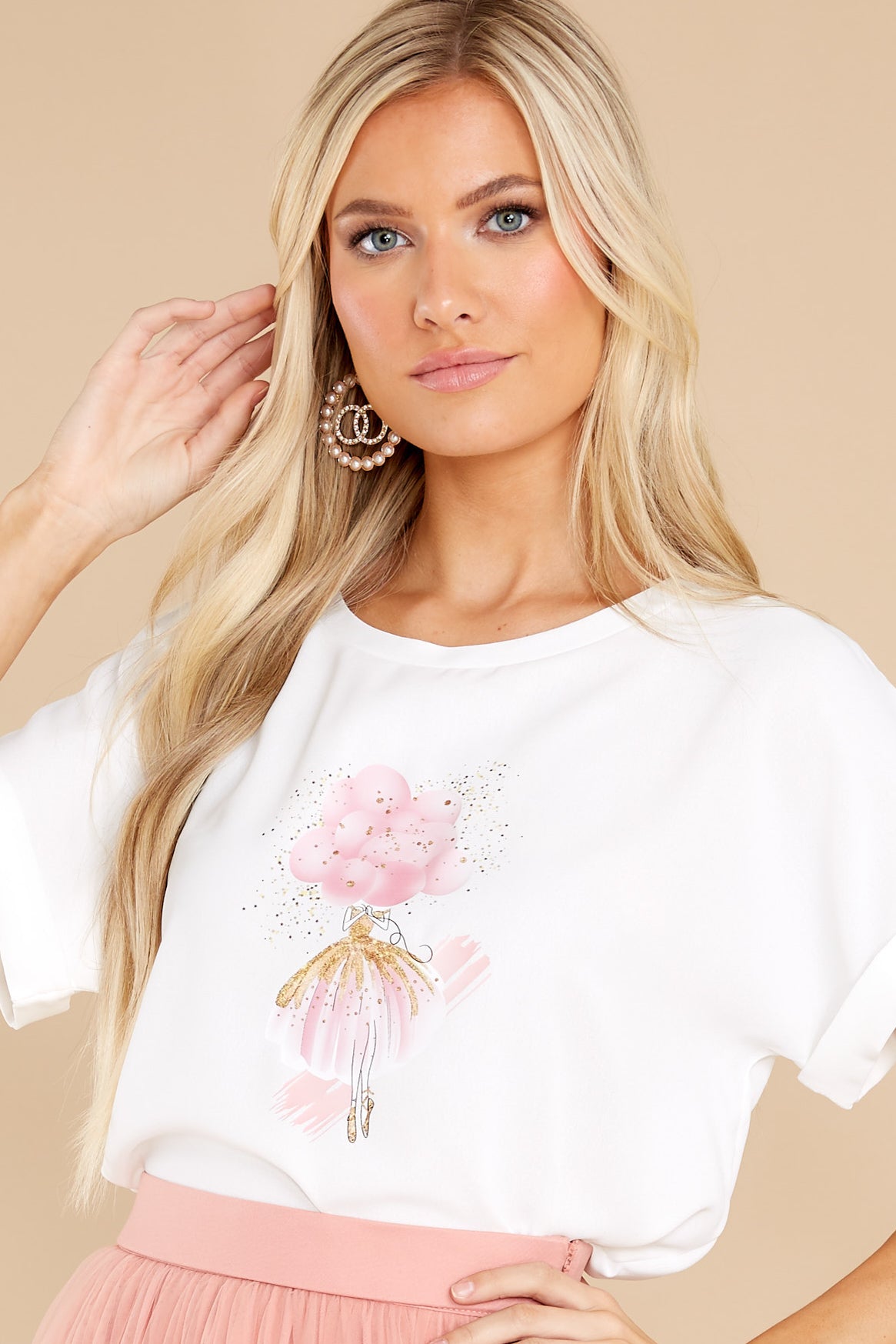 Always On Pointe Graphic White Tee Shirt