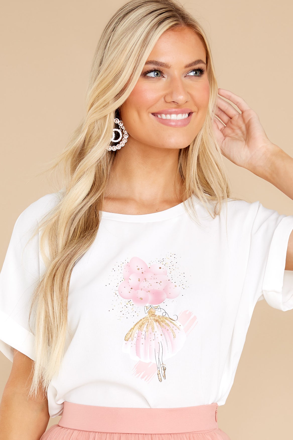 Always On Pointe Graphic White Tee Shirt