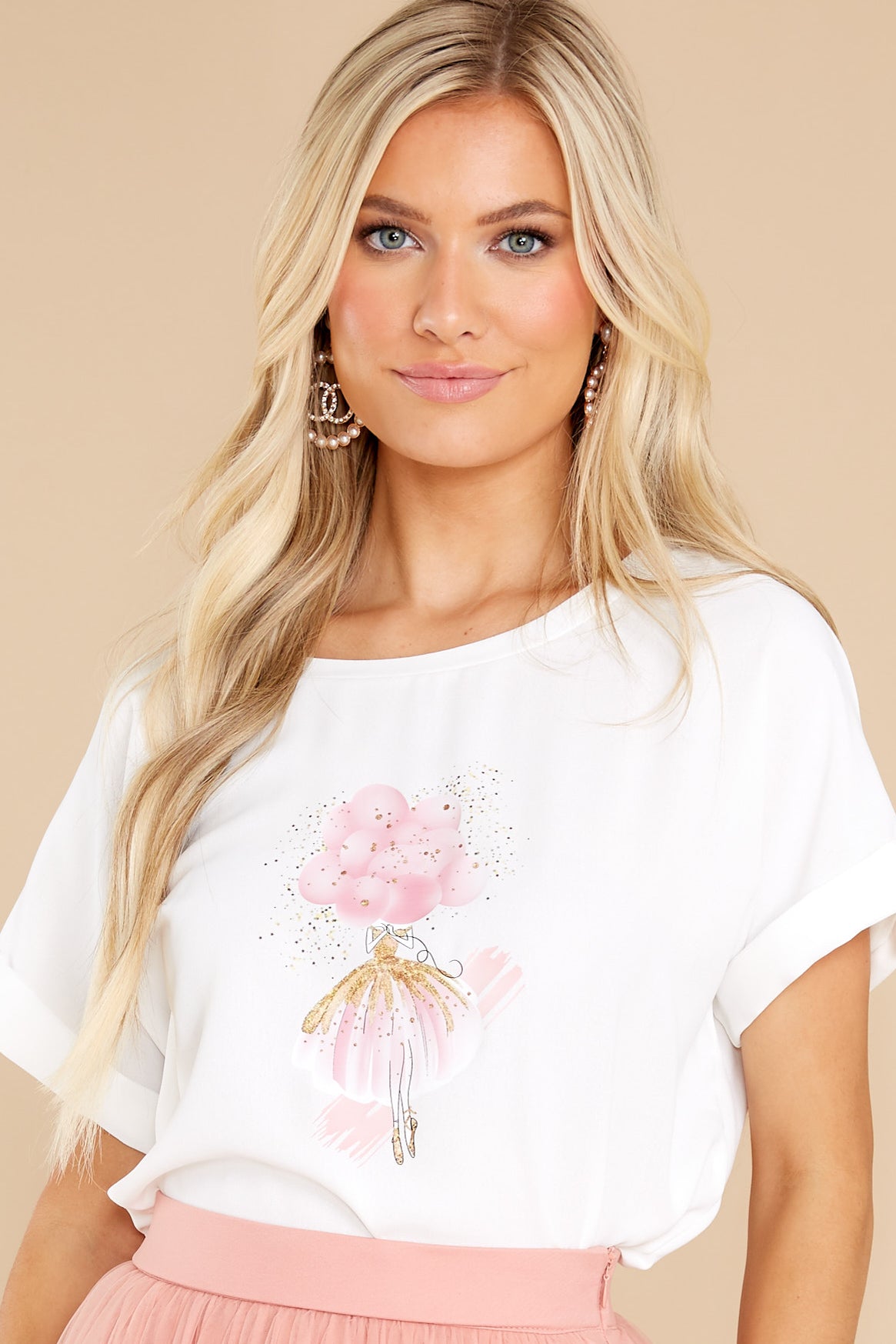 Always On Pointe Graphic White Tee Shirt
