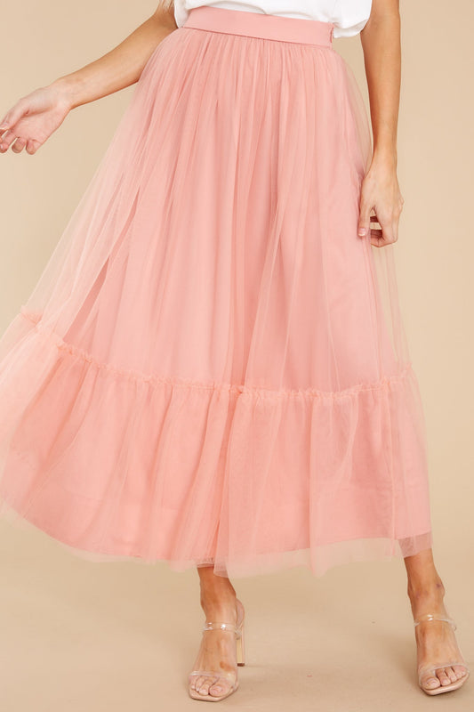 Go With The Flow Mauve Pink Skirt