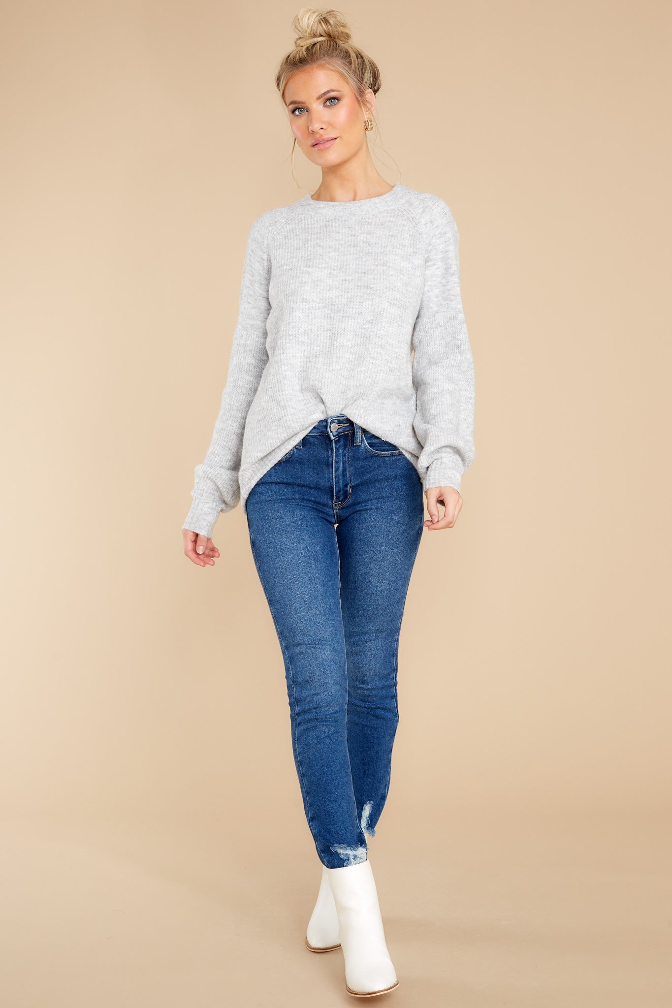 Feels Like Forever Heather Grey Sweater