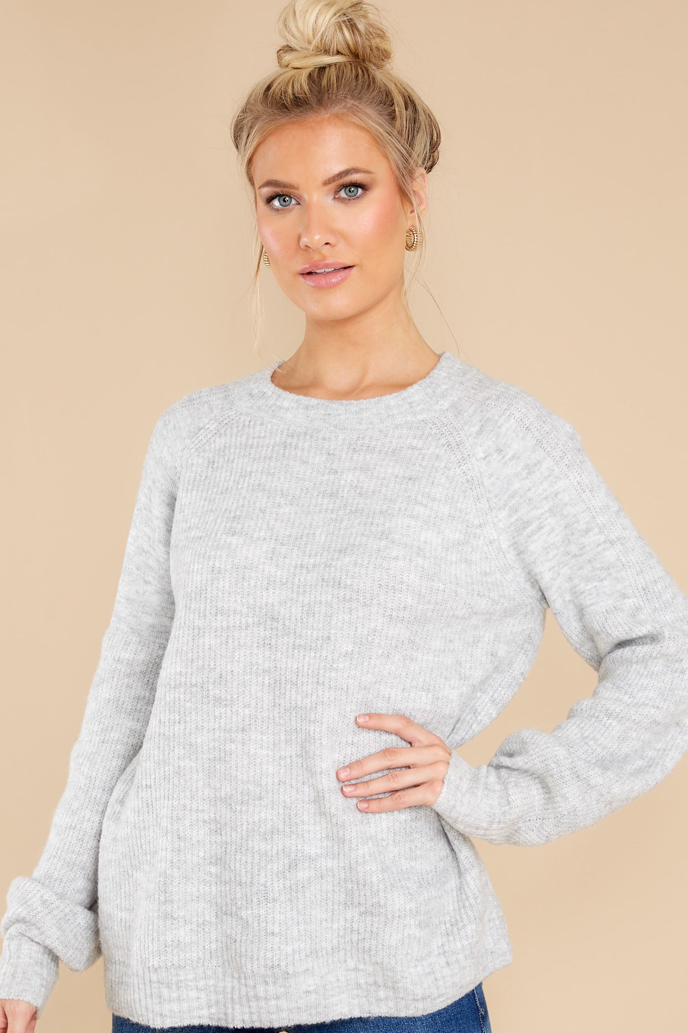 Feels Like Forever Heather Grey Sweater