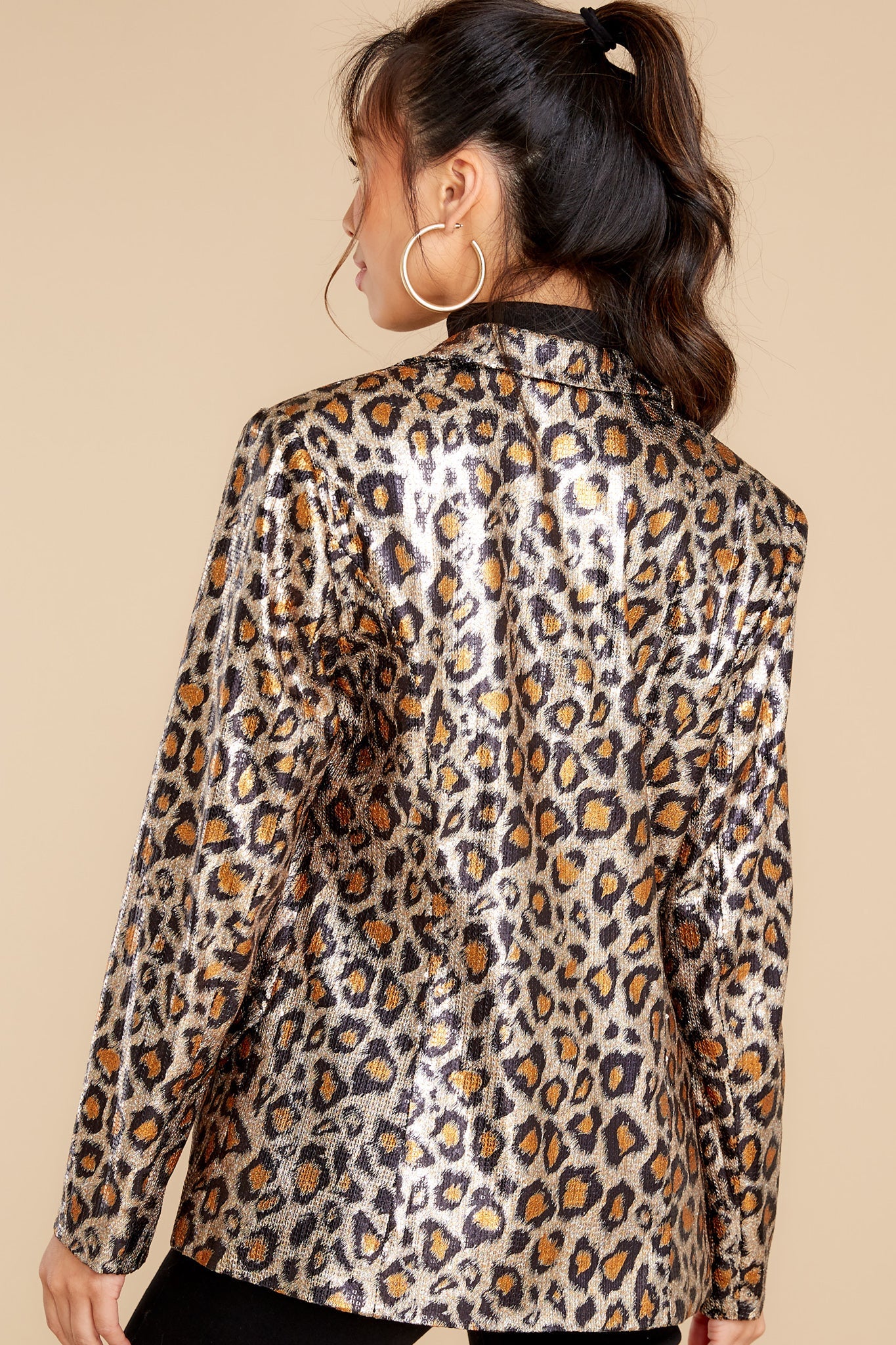 Fiercely Stunning Gold Leopard Print Blazer