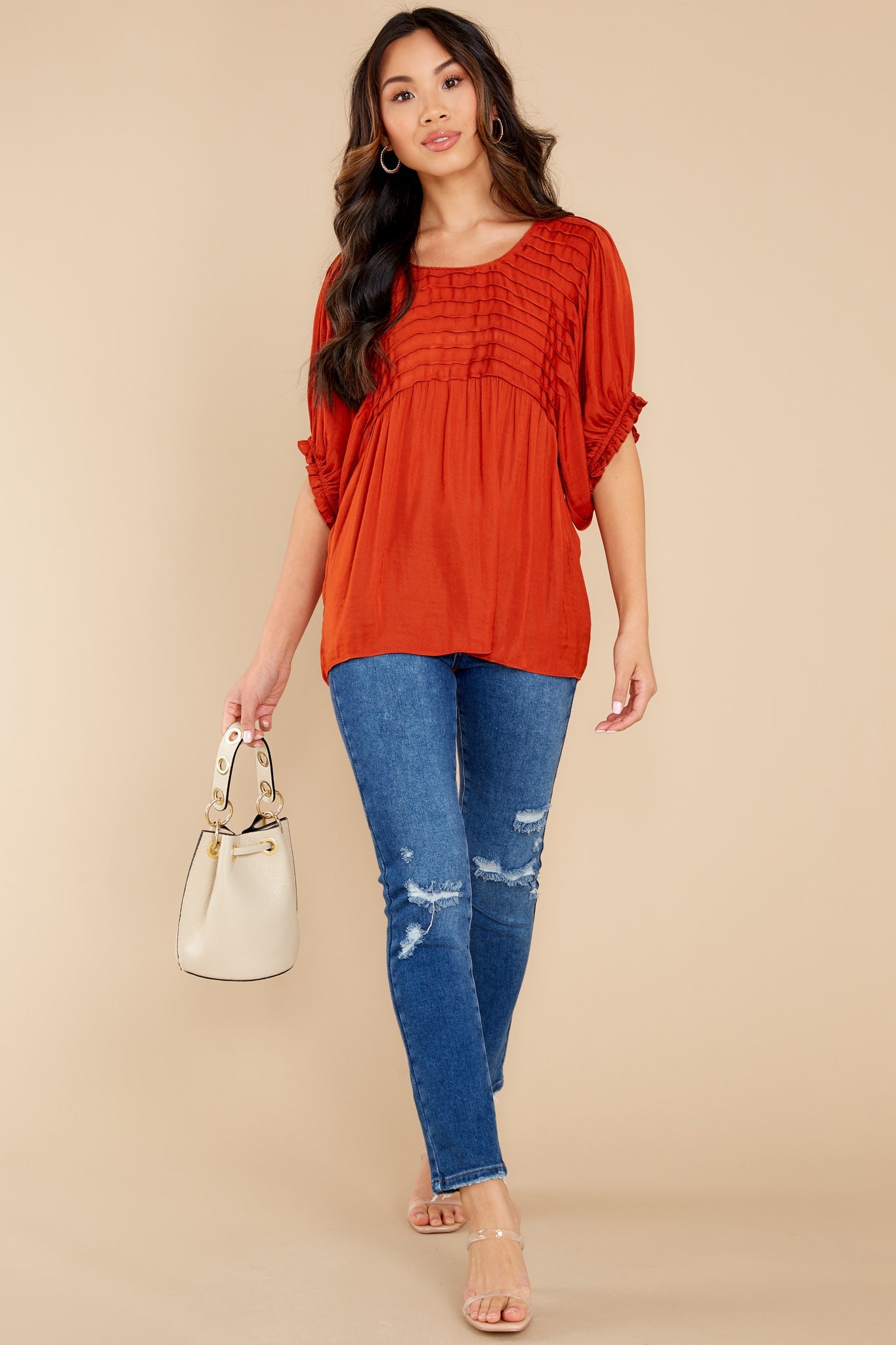 I'll Be There Burnt Orange Top