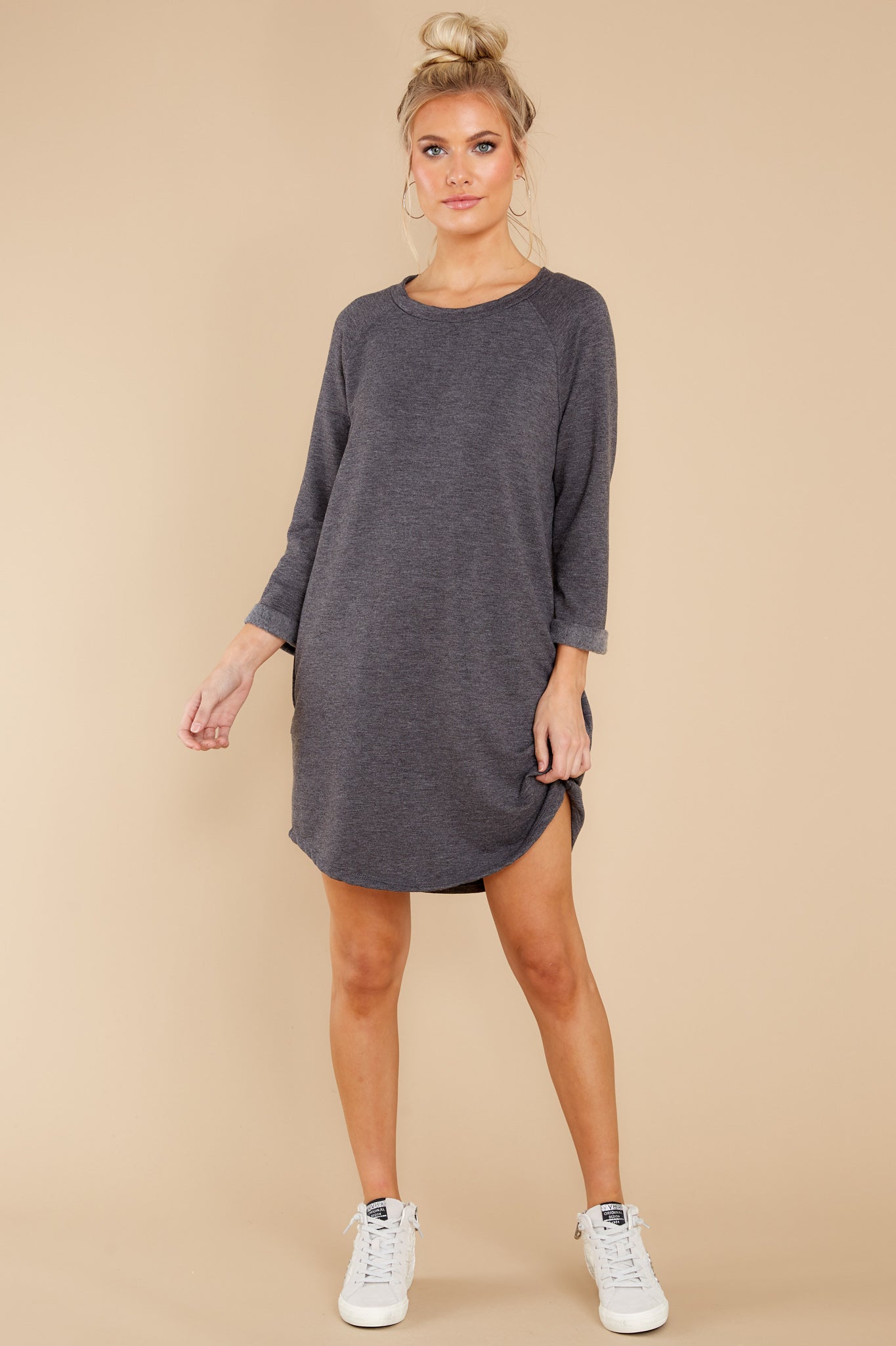Movers And Shifters Charcoal Sweatshirt Dress