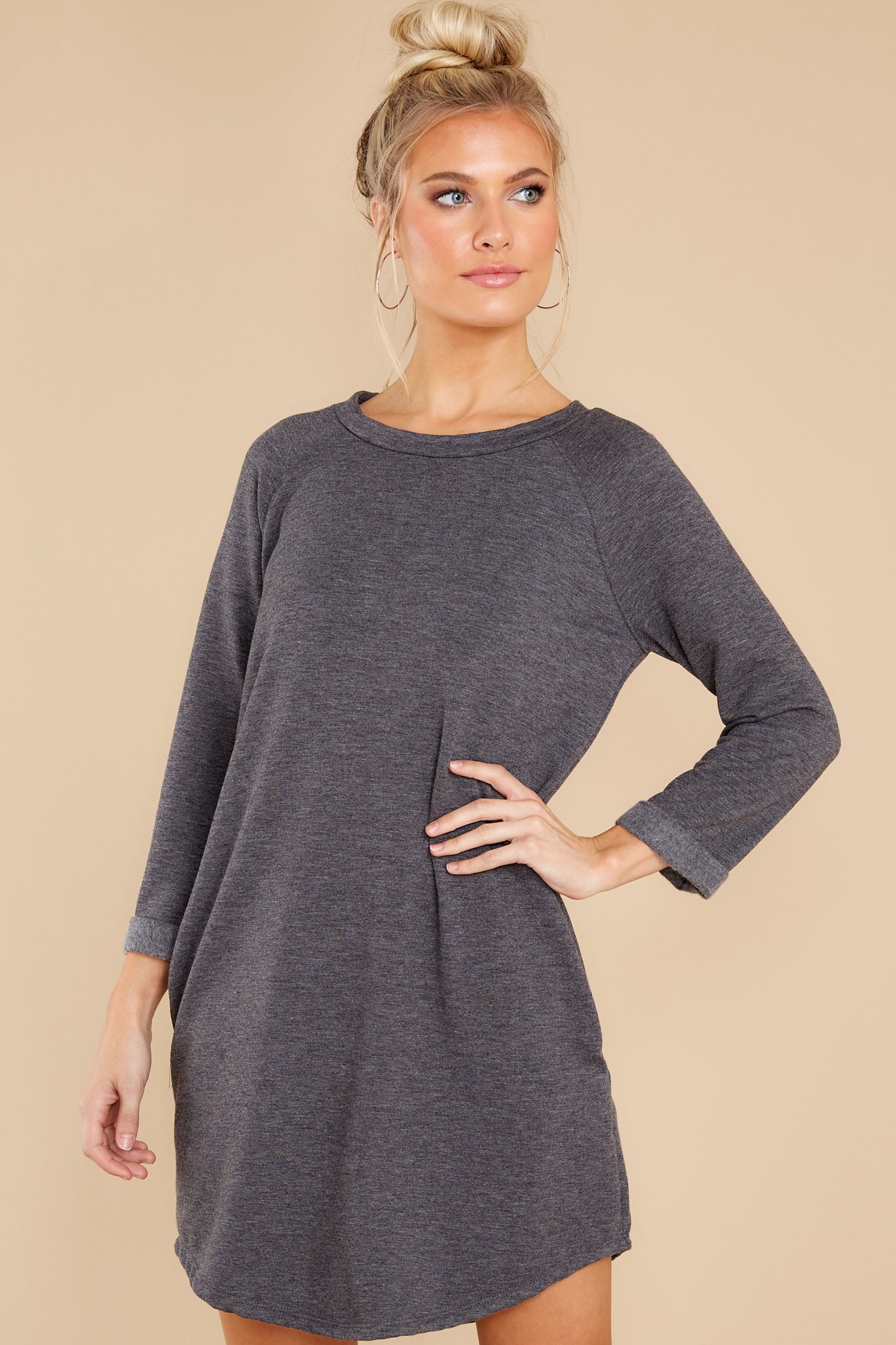 Movers And Shifters Charcoal Sweatshirt Dress