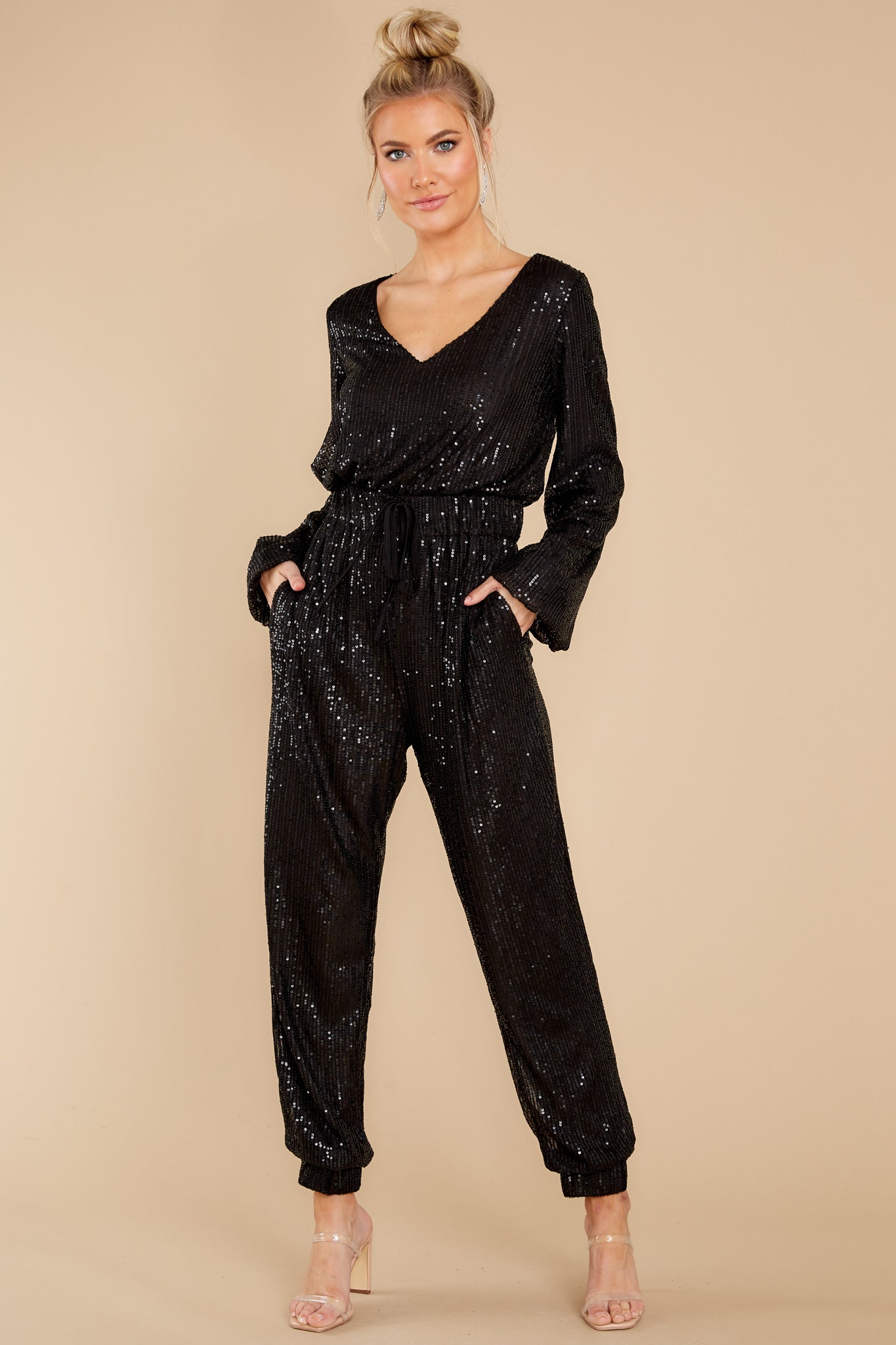 In The Stars Black Sequin Jumpsuit