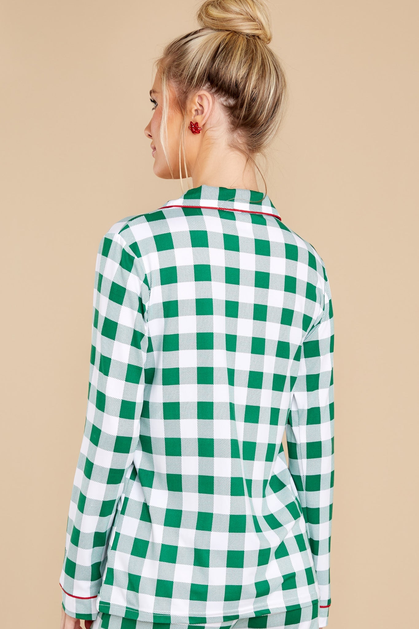 Hit The Hay Green Gingham Pajama Set