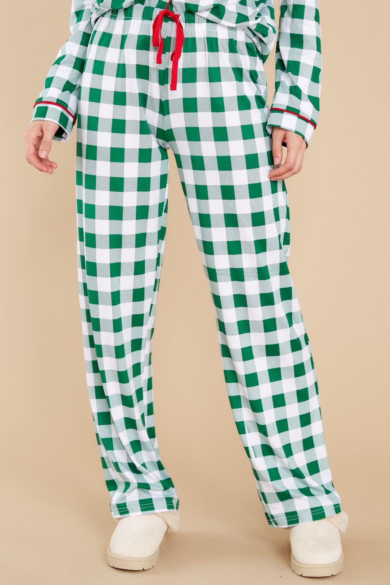 Hit The Hay Green Gingham Pajama Set