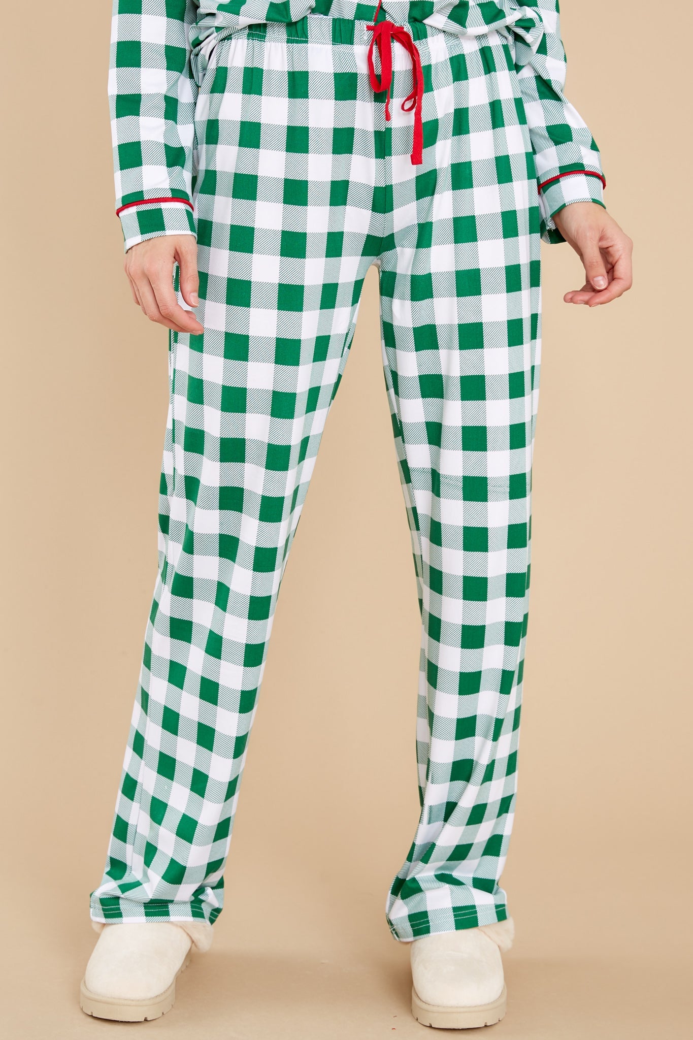 Hit The Hay Green Gingham Pajama Set