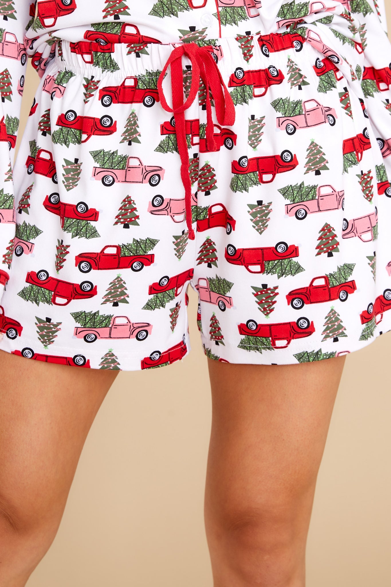 Season To Be Jolly White Multi Print Pajama Shorts