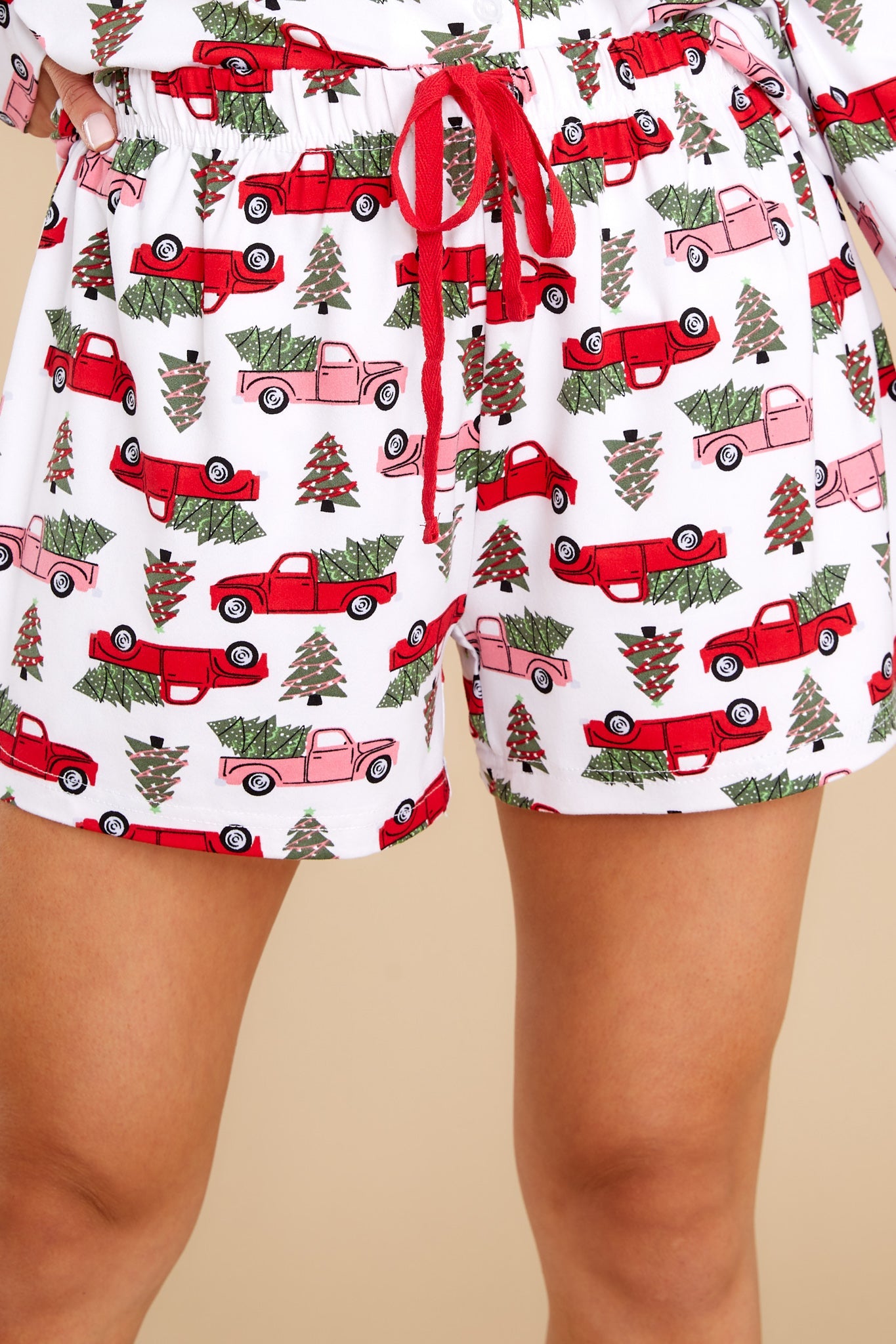 Season To Be Jolly White Multi Print Pajama Shorts