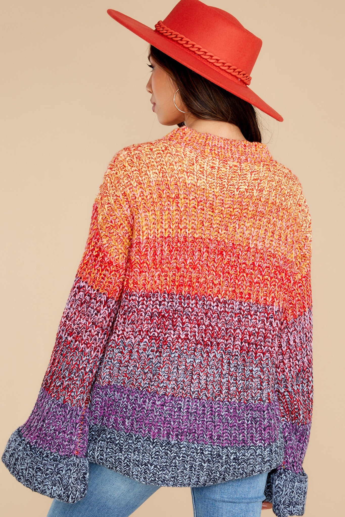 Sunset City Orange Multi Sweater