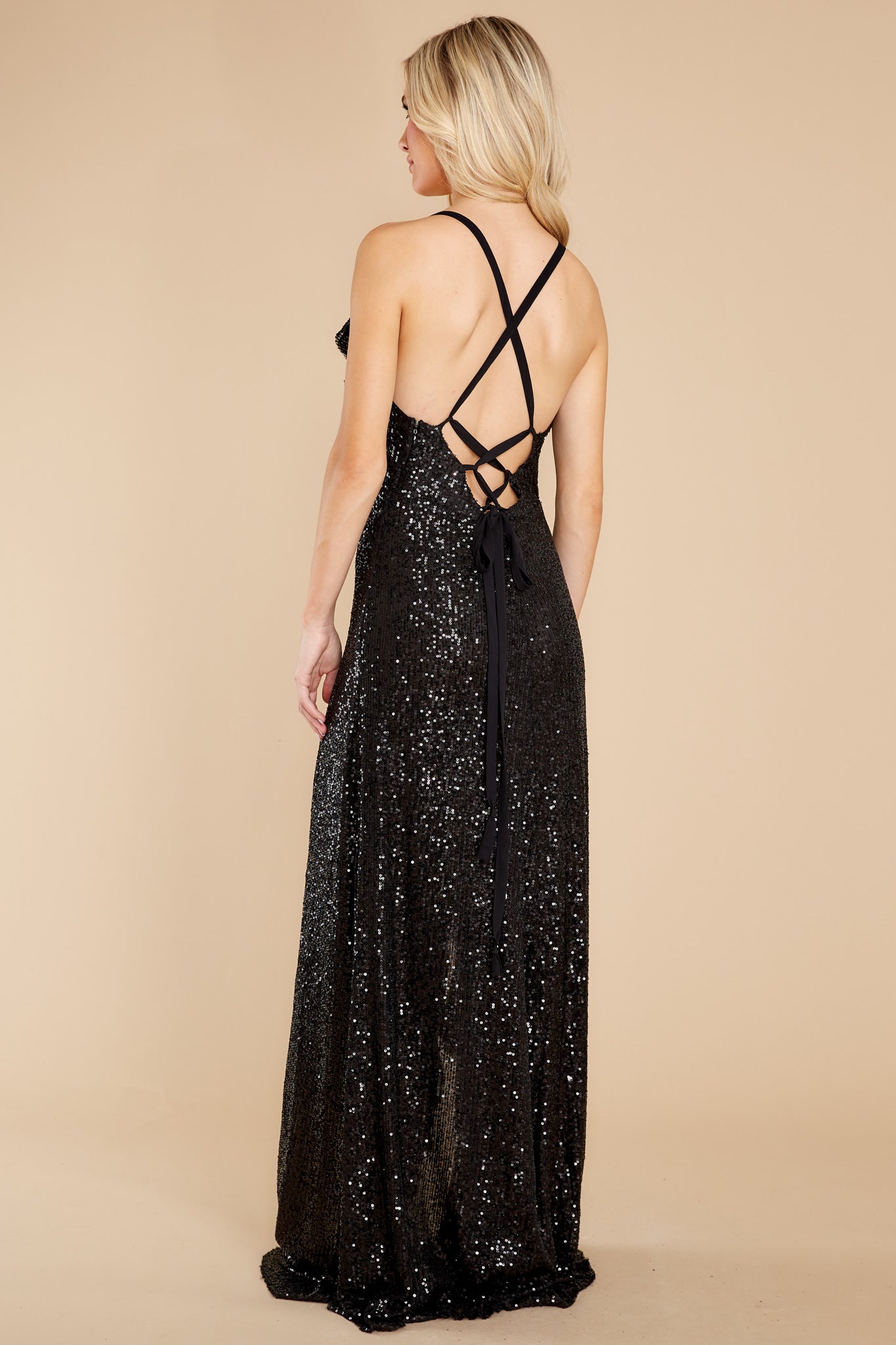 What's More Exciting Black Sequin Maxi Dress