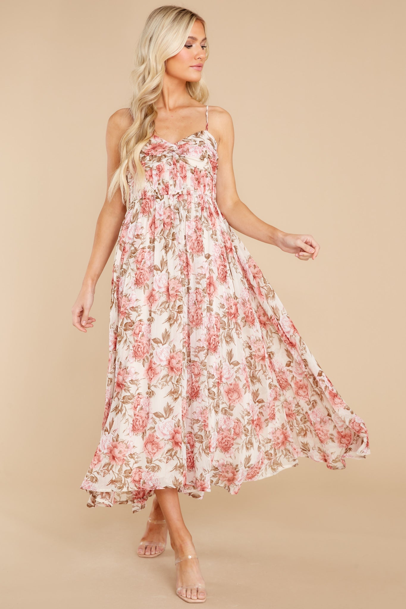 Darling Discovery Pink Floral Print Maxi Dress