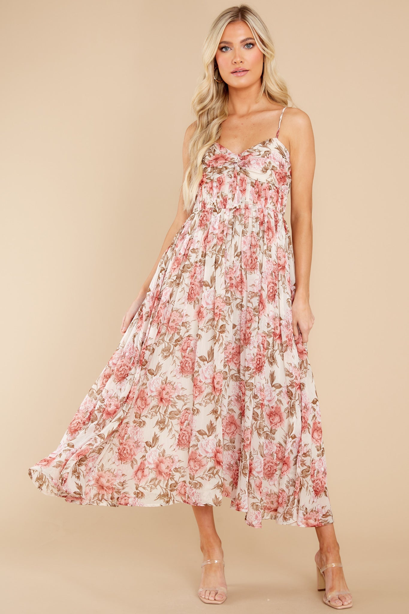 Darling Discovery Pink Floral Print Maxi Dress