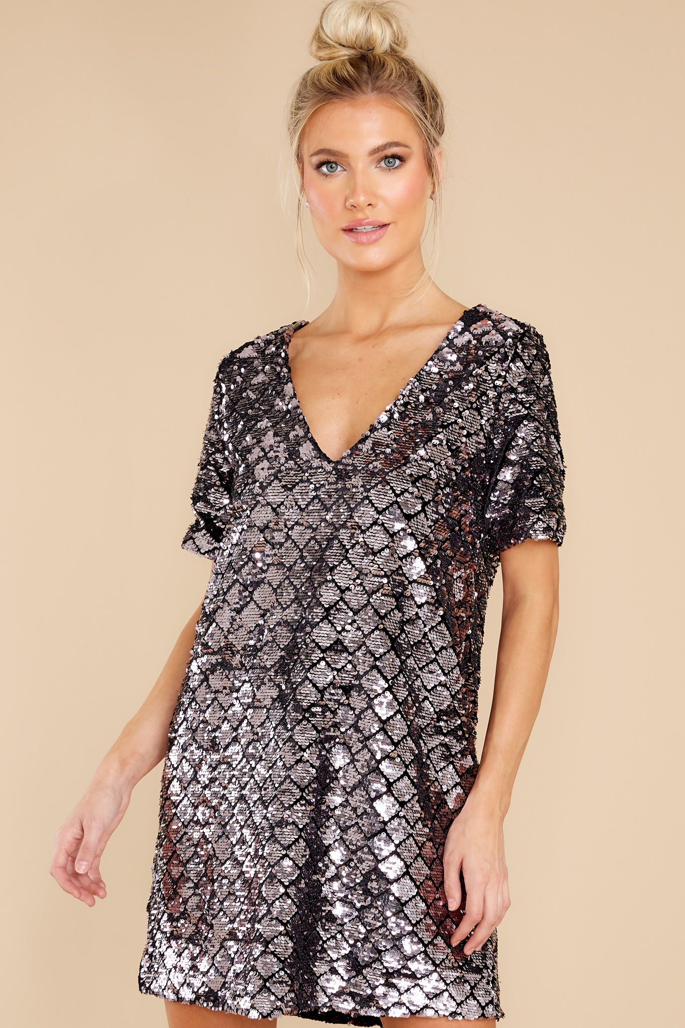 Mic Drop Silver Sequin Dress